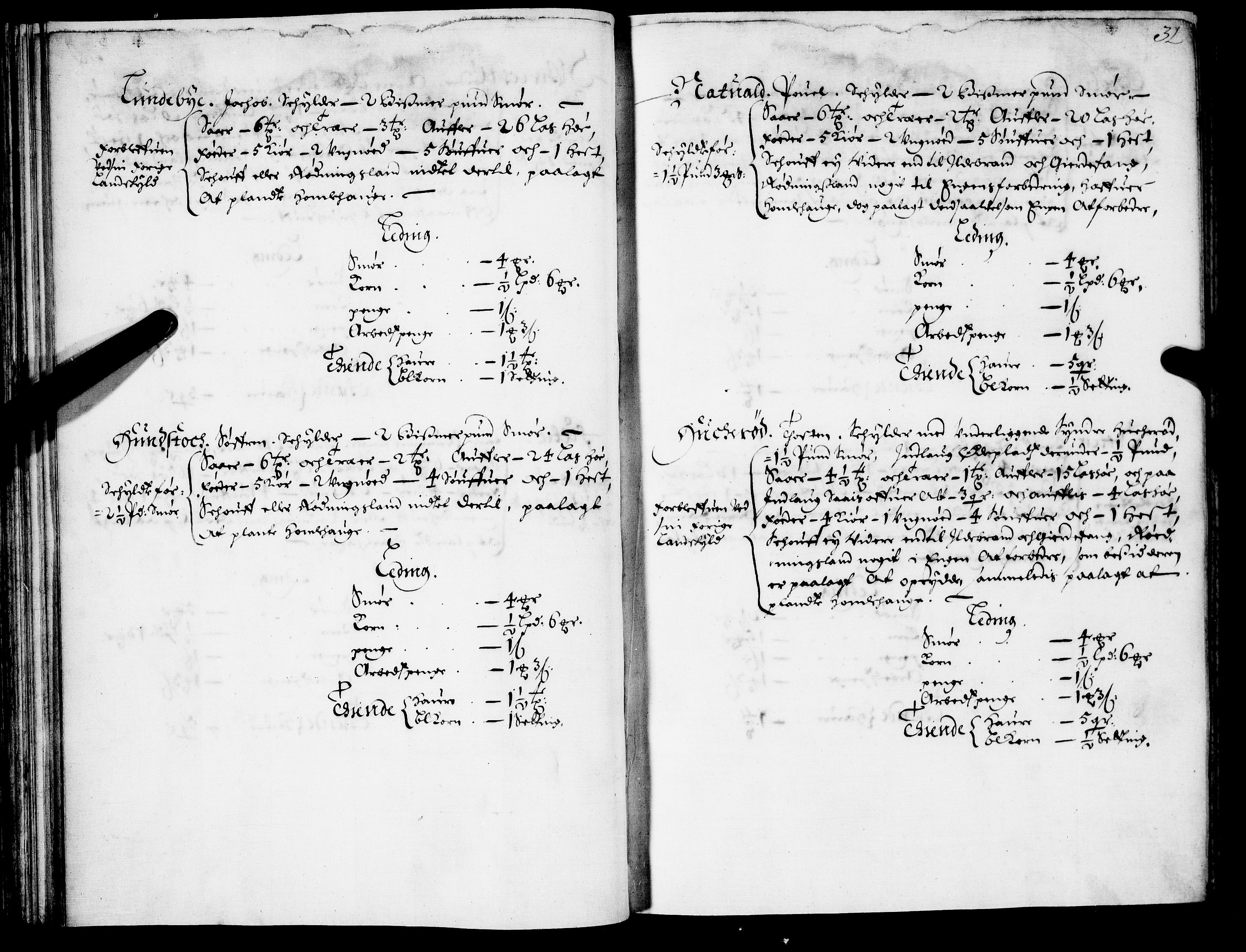 Rentekammeret inntil 1814, Realistisk ordnet avdeling, AV/RA-EA-4070/N/Nb/Nba/L0021: Brunla len, 1667, p. 30b-31a