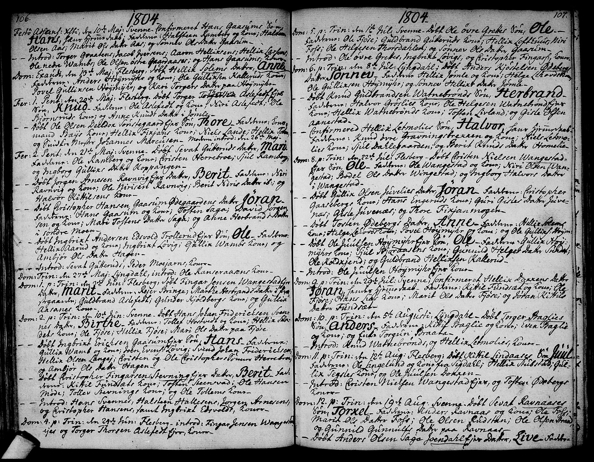 Flesberg kirkebøker, SAKO/A-18/F/Fa/L0004: Parish register (official) no. I 4, 1788-1815, p. 106-107