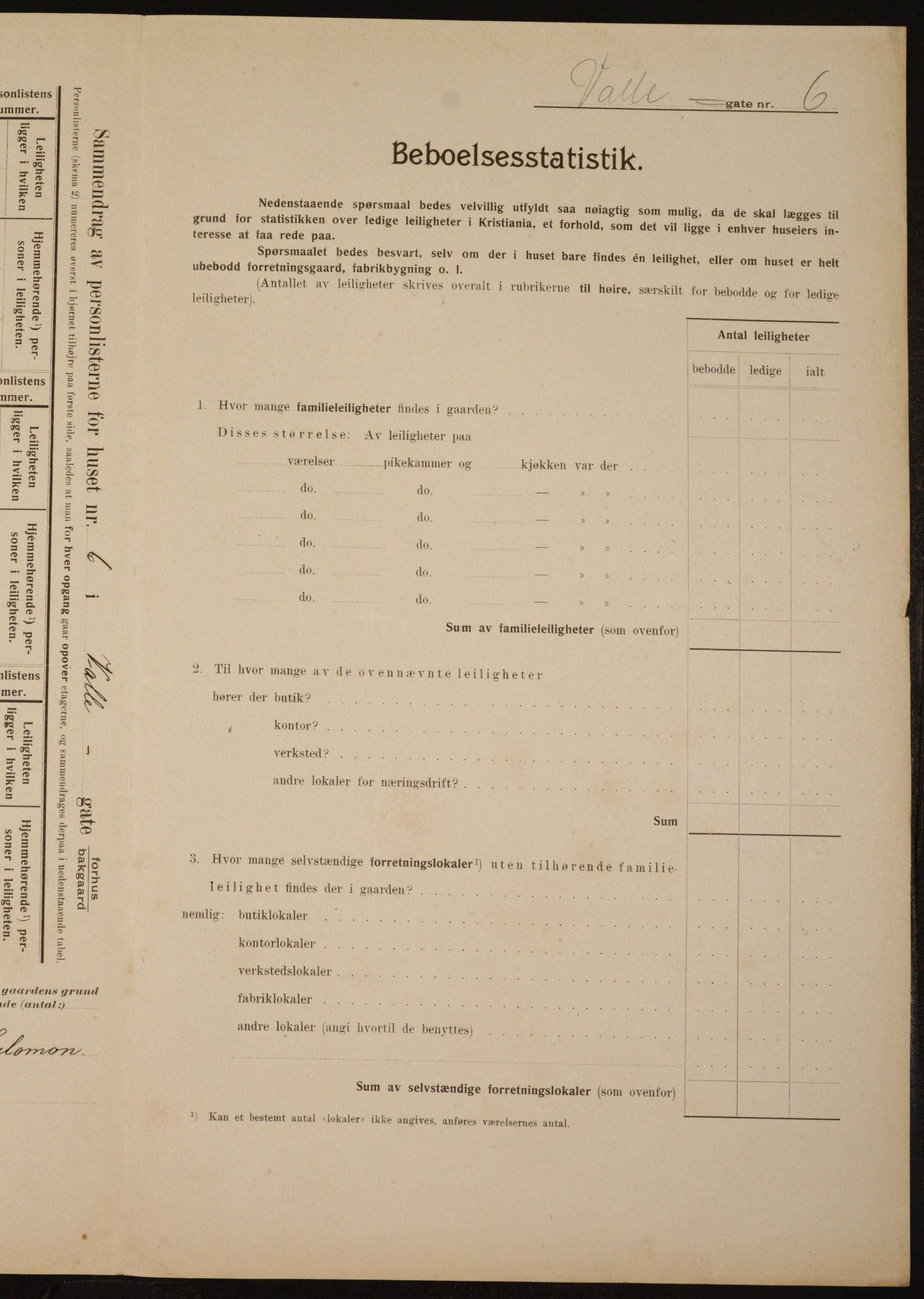 OBA, Municipal Census 1910 for Kristiania, 1910, p. 115497