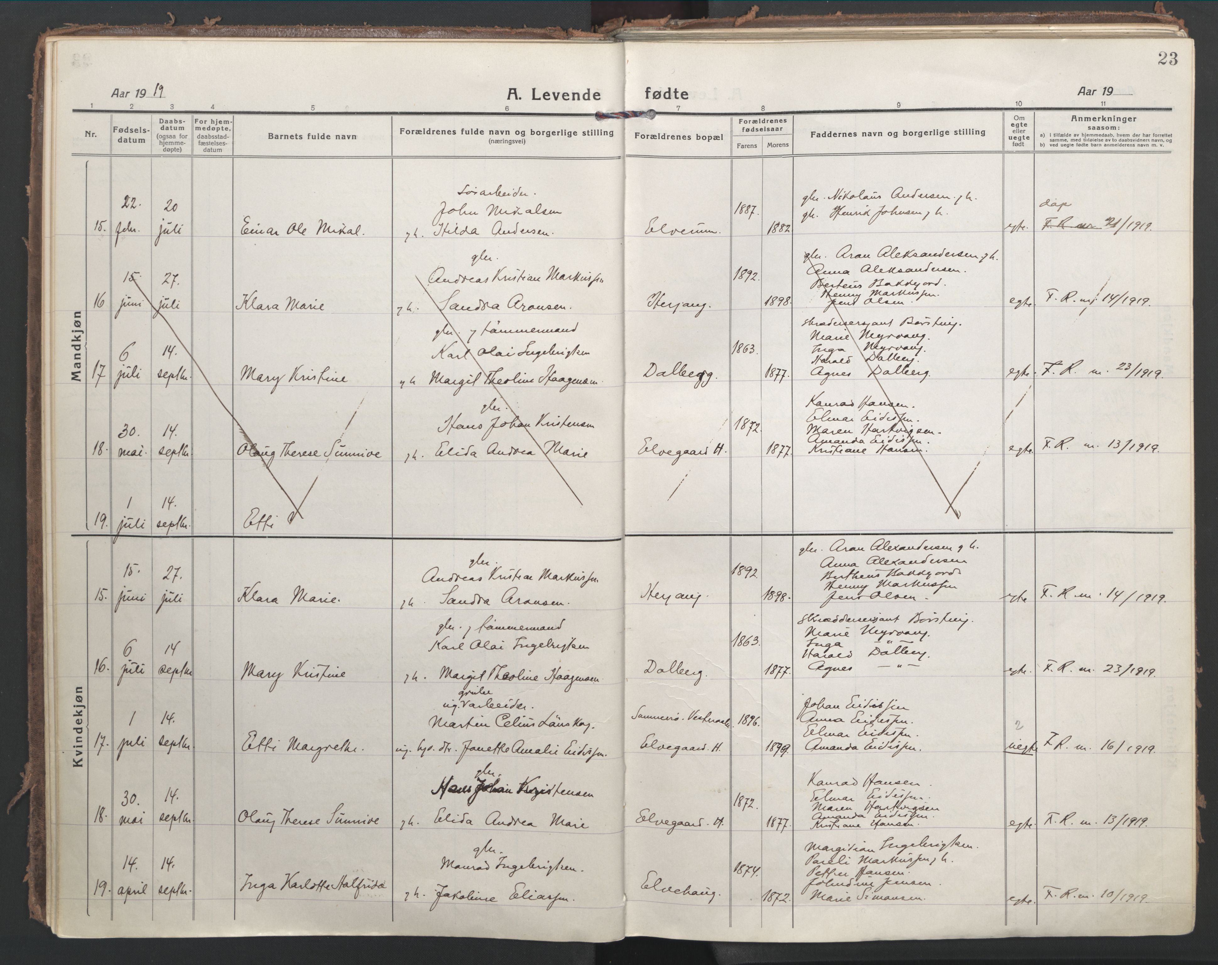 Ministerialprotokoller, klokkerbøker og fødselsregistre - Nordland, AV/SAT-A-1459/866/L0945: Parish register (official) no. 866A08, 1917-1935, p. 23