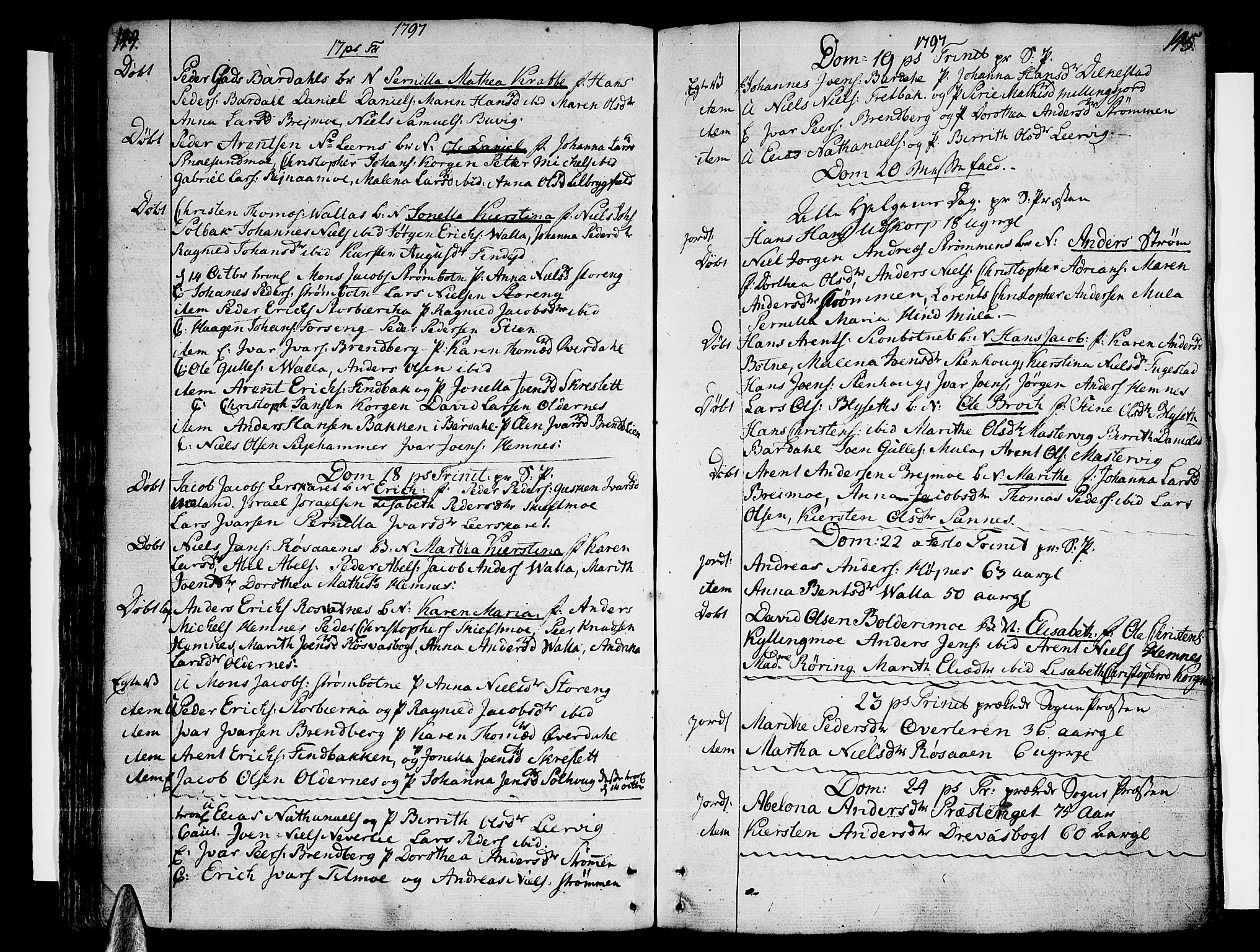 Ministerialprotokoller, klokkerbøker og fødselsregistre - Nordland, SAT/A-1459/825/L0349: Parish register (official) no. 825A05 /1, 1789-1806, p. 144-145