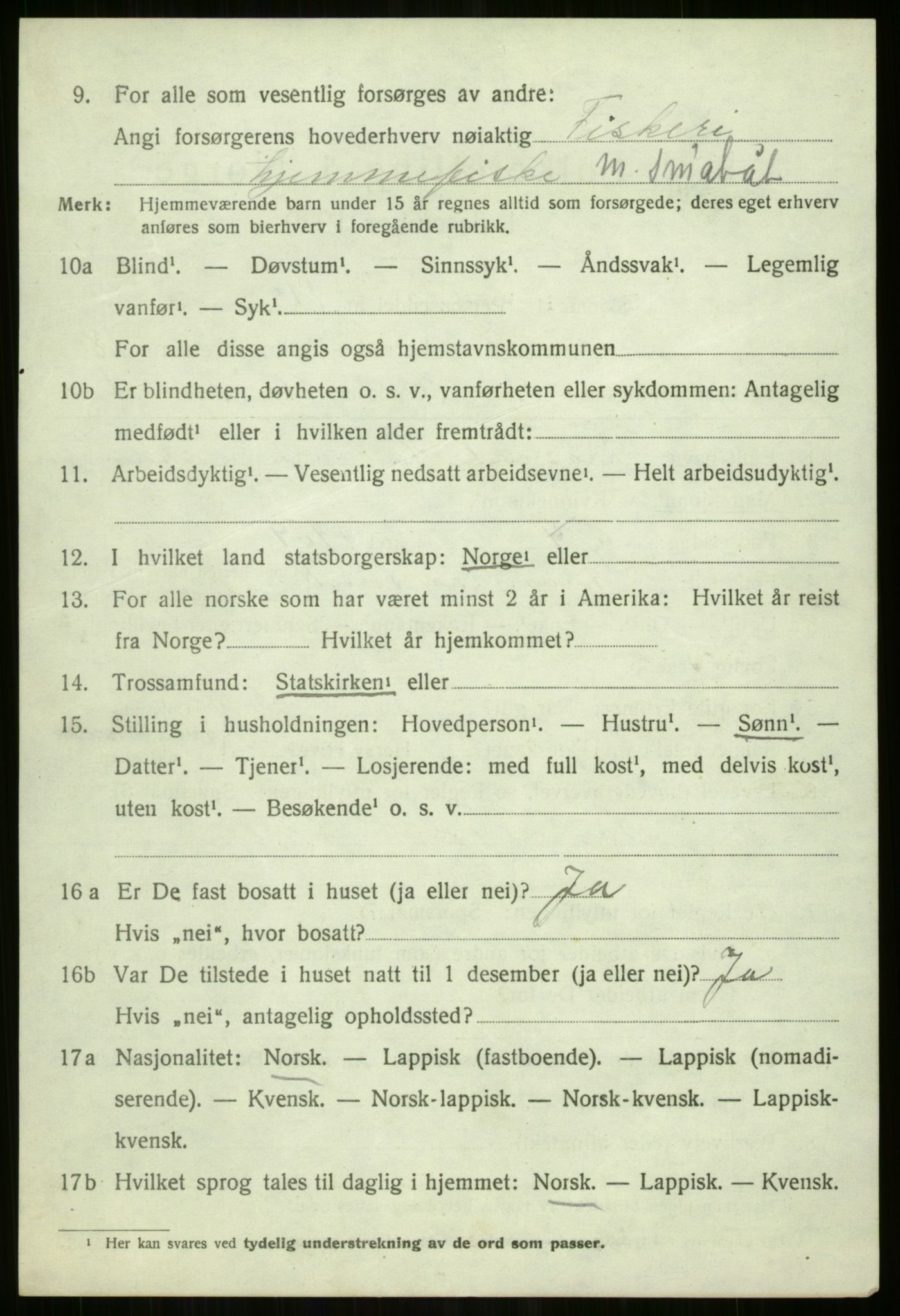 SATØ, 1920 census for Tromsøysund, 1920, p. 9945