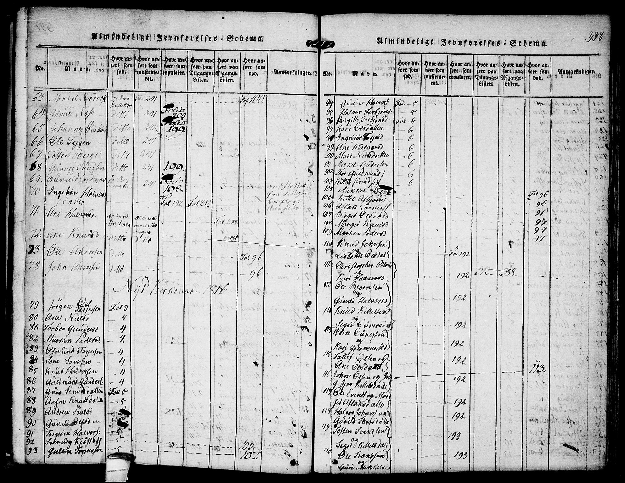 Kviteseid kirkebøker, SAKO/A-276/F/Fa/L0005: Parish register (official) no. I 5, 1815-1836, p. 338