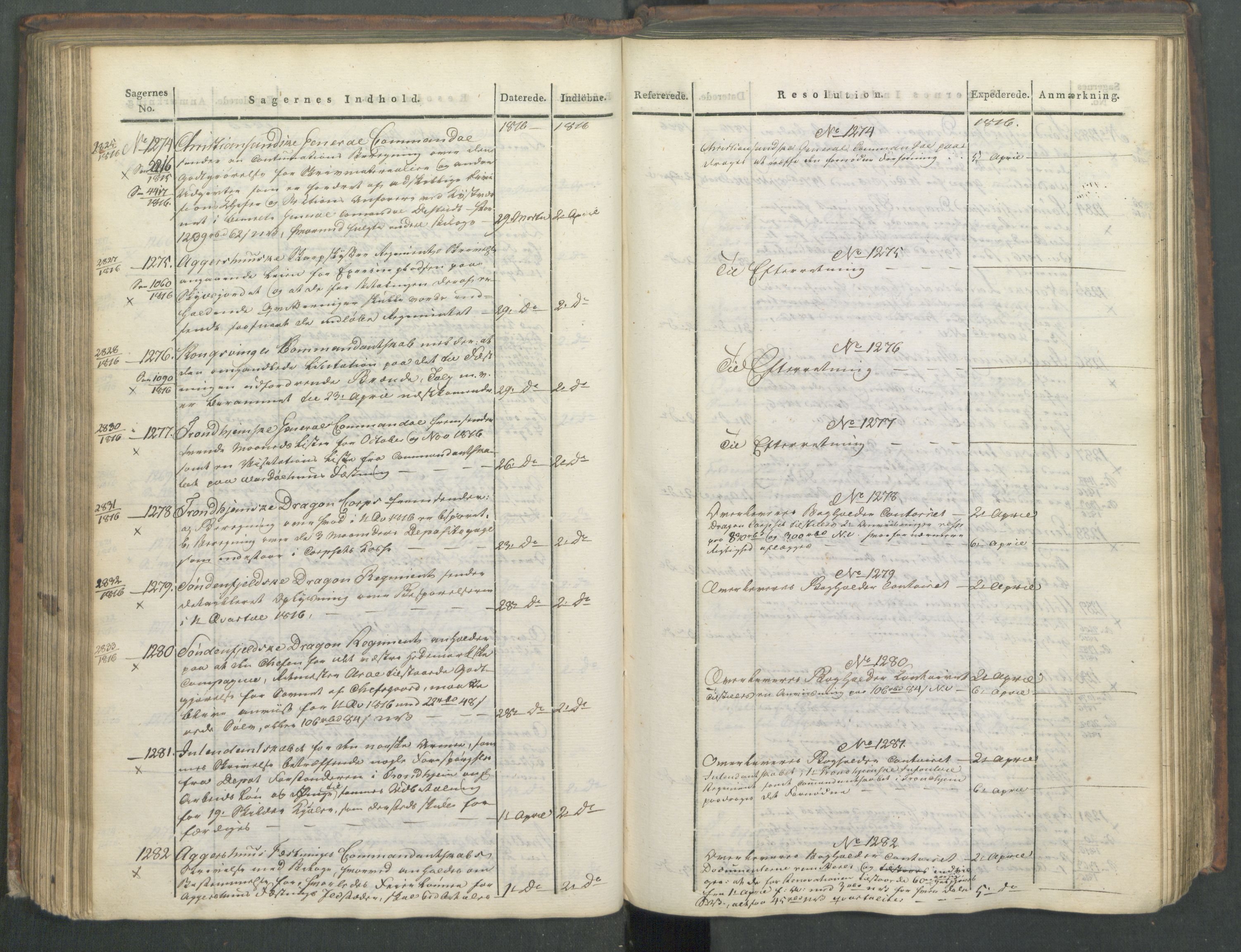 Armédepartementet, AV/RA-RAFA-3493/C/Ca/L0008: 6. Departements Journal, 1816