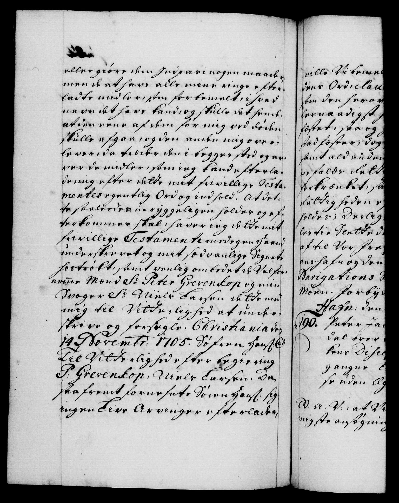 Danske Kanselli 1572-1799, AV/RA-EA-3023/F/Fc/Fca/Fcaa/L0019: Norske registre, 1704-1707, p. 282b