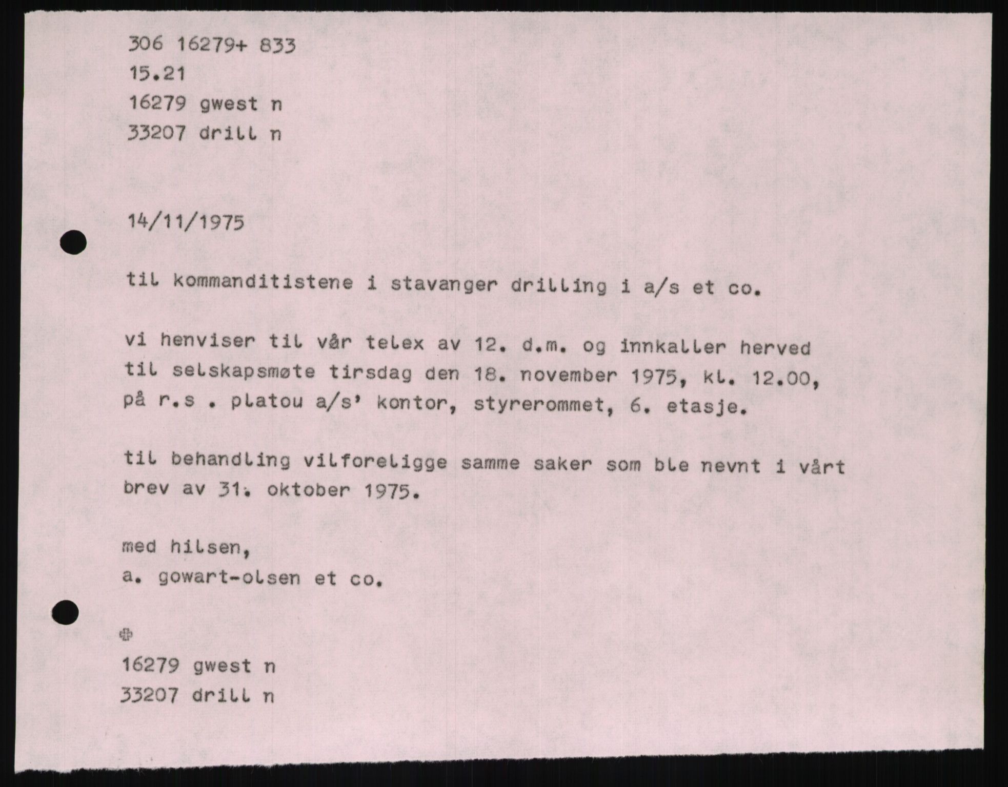 Pa 1503 - Stavanger Drilling AS, AV/SAST-A-101906/D/L0006: Korrespondanse og saksdokumenter, 1974-1984, p. 949