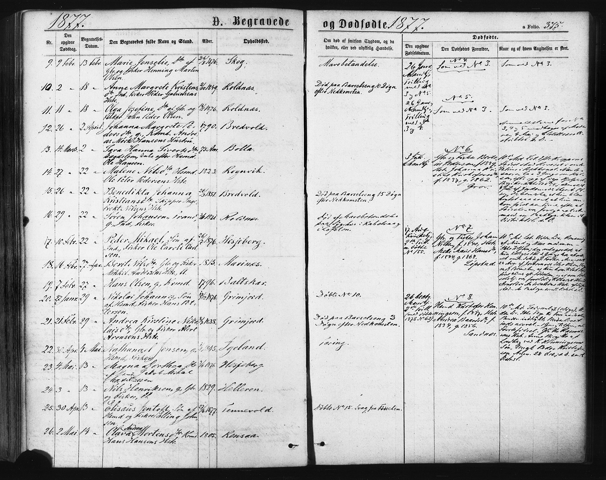 Ibestad sokneprestembete, SATØ/S-0077/H/Ha/Haa/L0010kirke: Parish register (official) no. 10, 1869-1879, p. 375