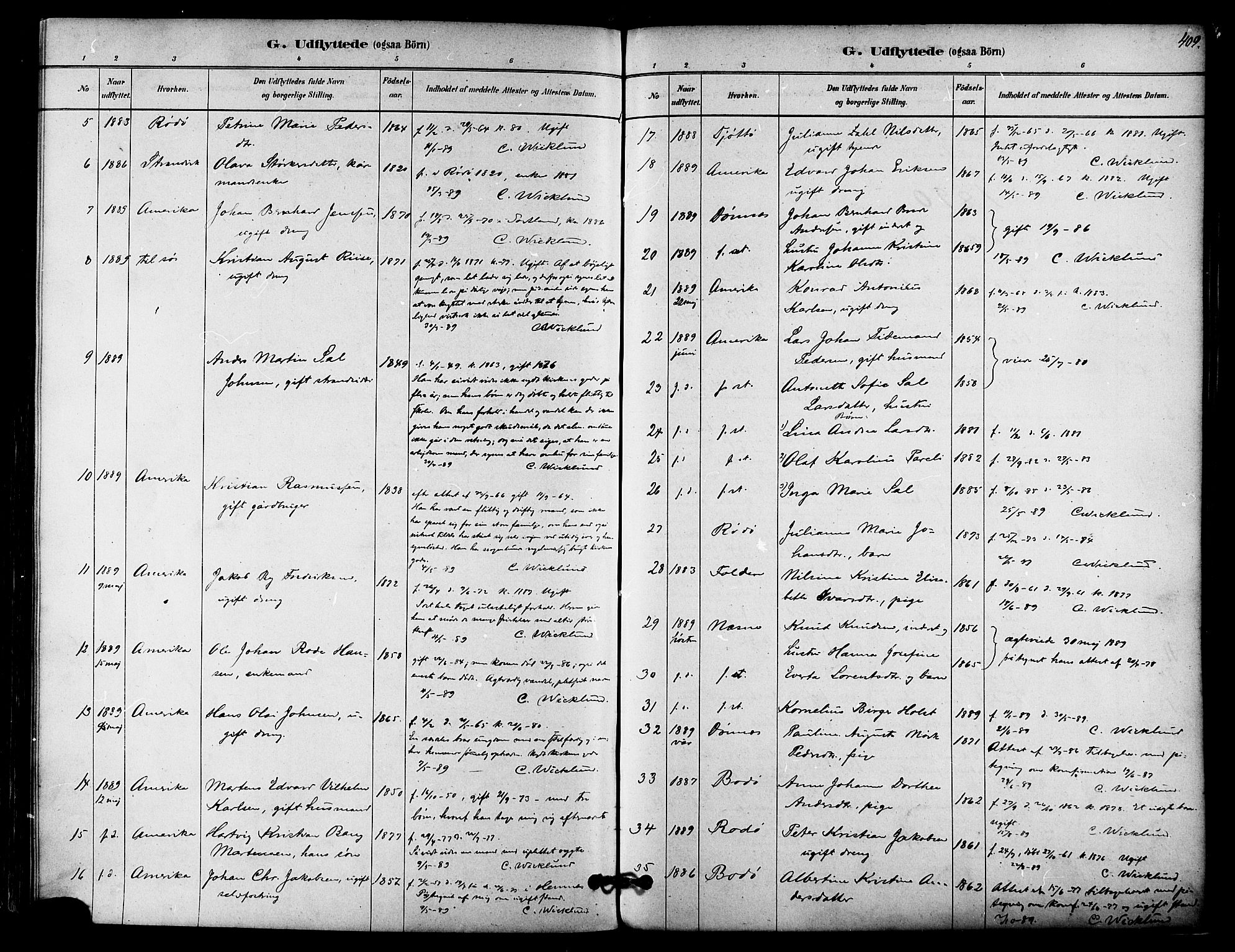 Ministerialprotokoller, klokkerbøker og fødselsregistre - Nordland, AV/SAT-A-1459/839/L0568: Parish register (official) no. 839A05, 1880-1902, p. 409