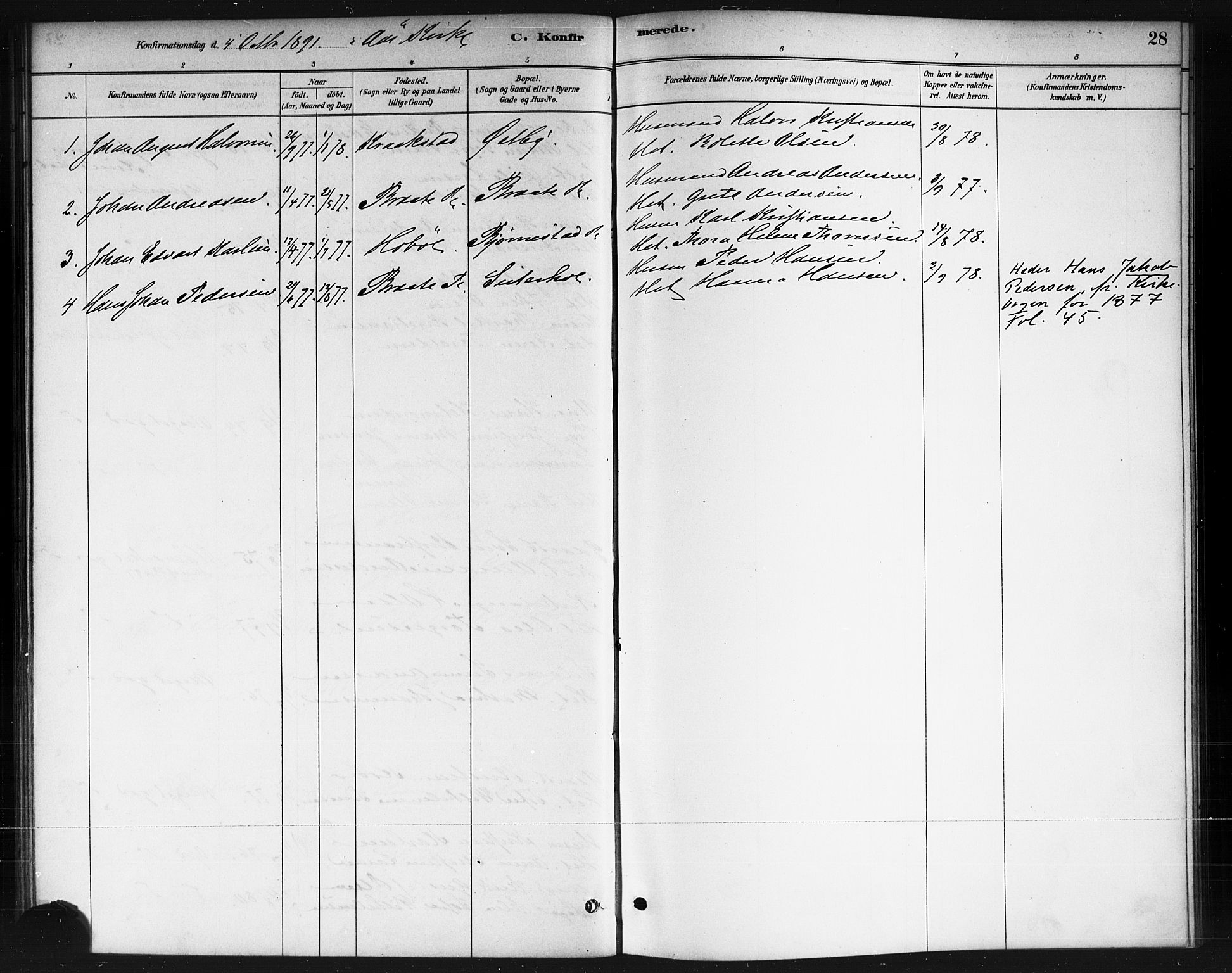 Ås prestekontor Kirkebøker, AV/SAO-A-10894/F/Fc/L0001: Parish register (official) no. III 1, 1881-1891, p. 28