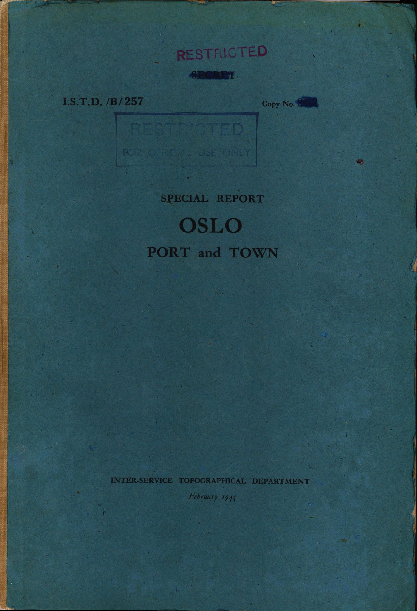 Forsvaret, Forsvarets overkommando II, AV/RA-RAFA-3915/D/Dd/L0015: Oslo, 1944, p. 1