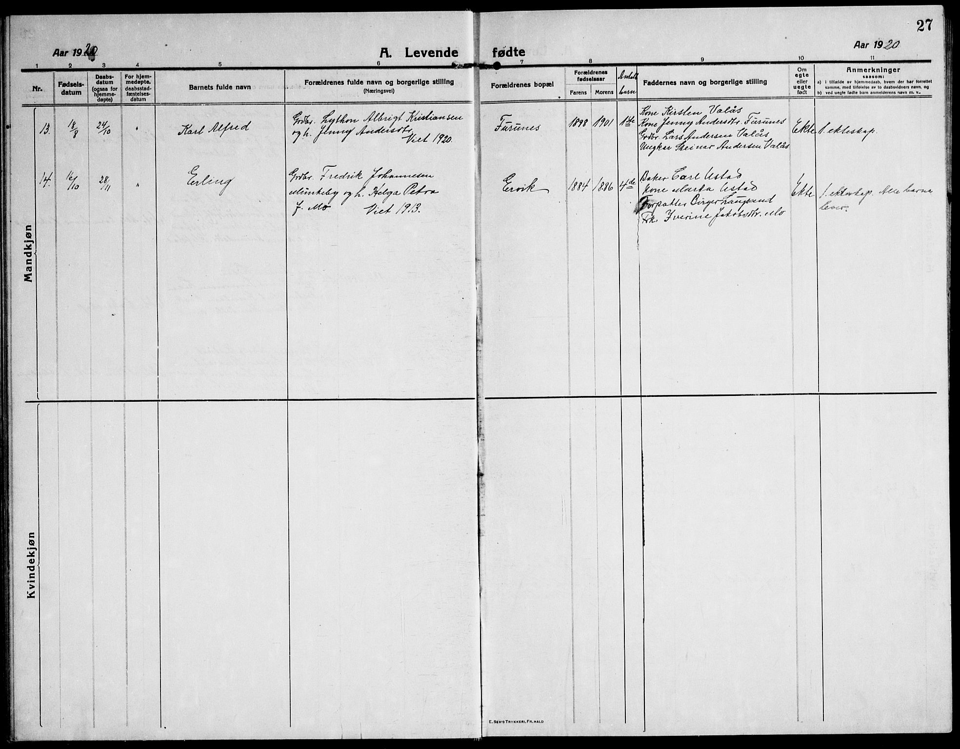 Ministerialprotokoller, klokkerbøker og fødselsregistre - Sør-Trøndelag, SAT/A-1456/651/L0648: Parish register (copy) no. 651C02, 1915-1945, p. 27