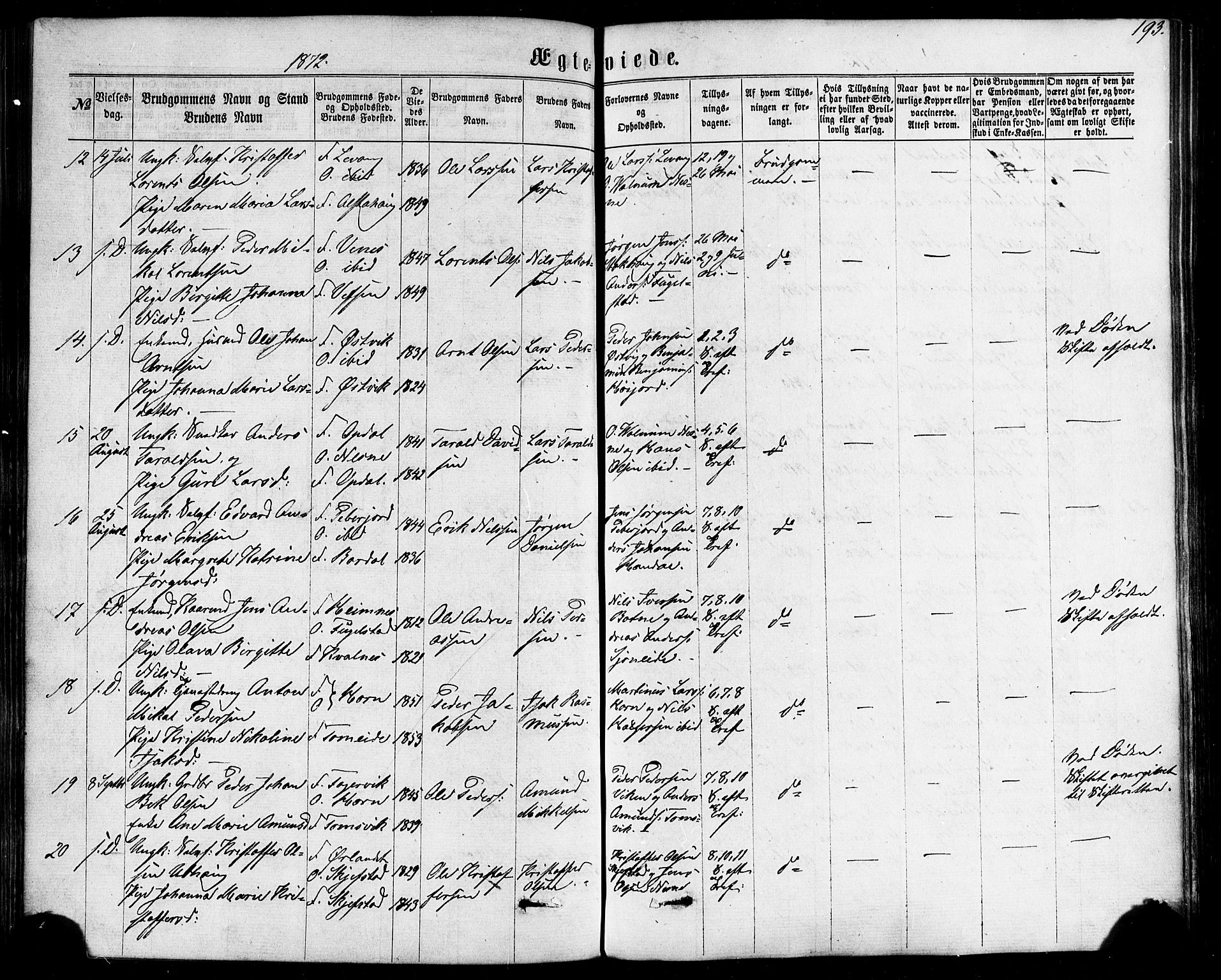 Ministerialprotokoller, klokkerbøker og fødselsregistre - Nordland, AV/SAT-A-1459/838/L0551: Parish register (official) no. 838A09, 1864-1880, p. 193