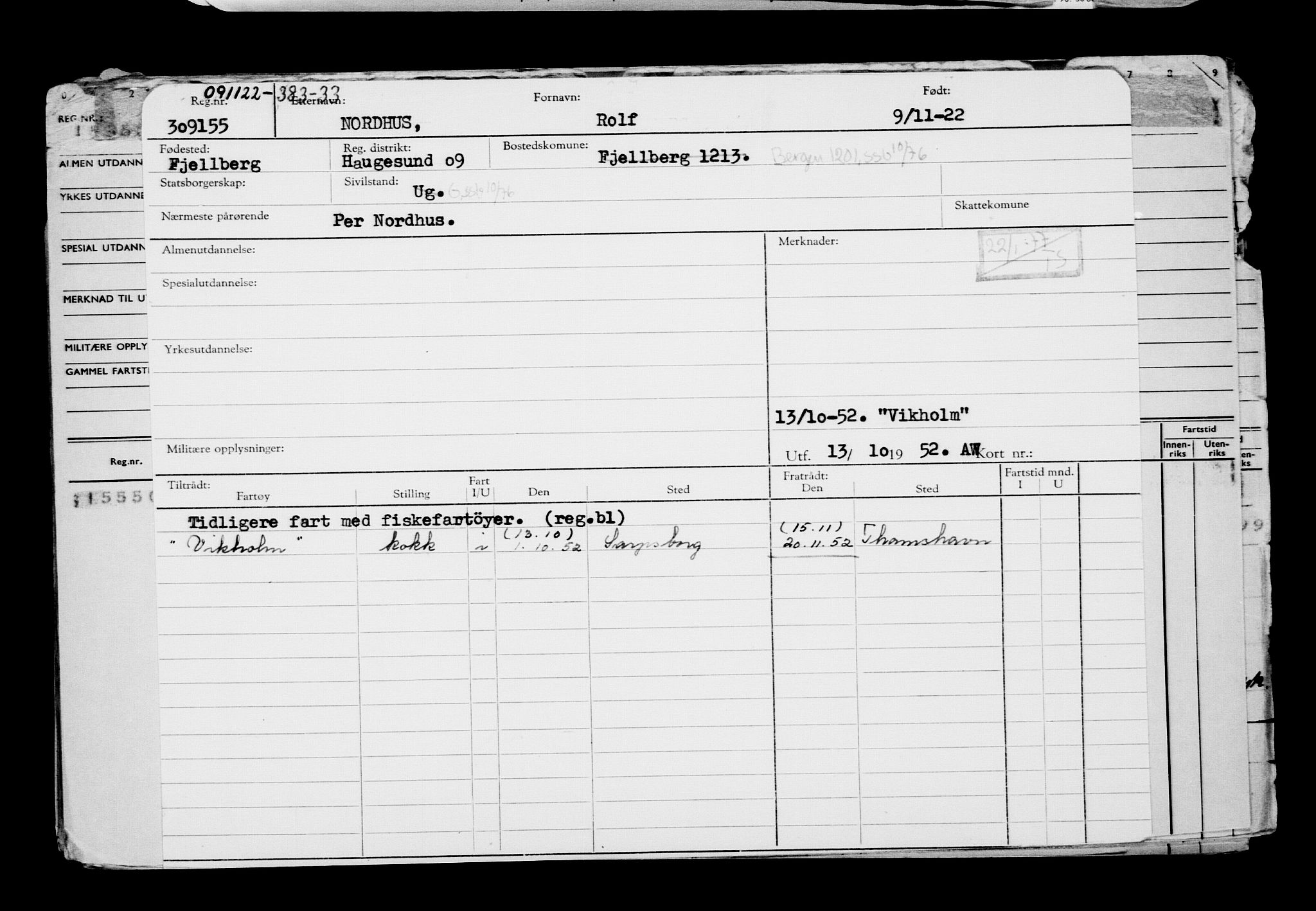 Direktoratet for sjømenn, AV/RA-S-3545/G/Gb/L0212: Hovedkort, 1922, p. 185