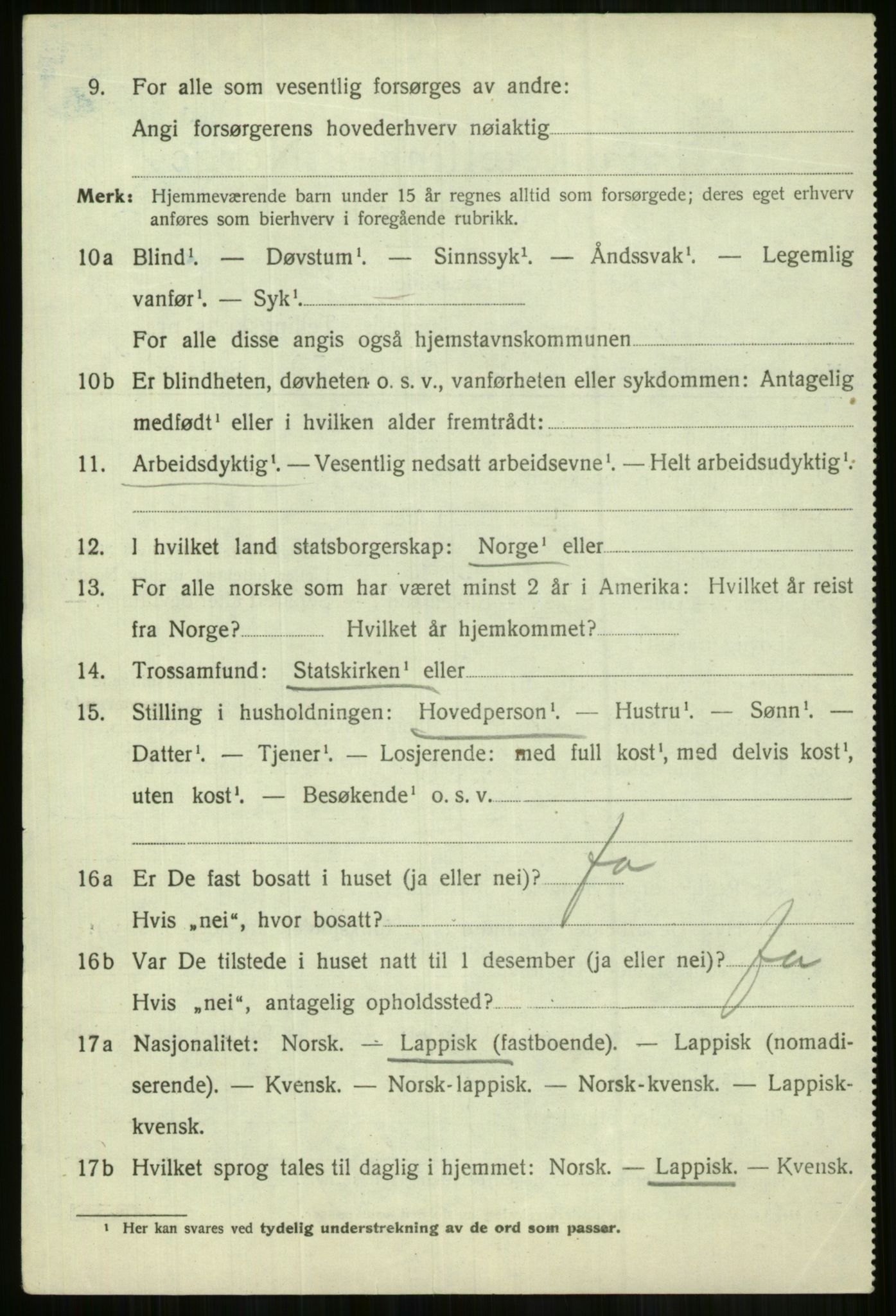 SATØ, 1920 census for Lyngen, 1920, p. 9048