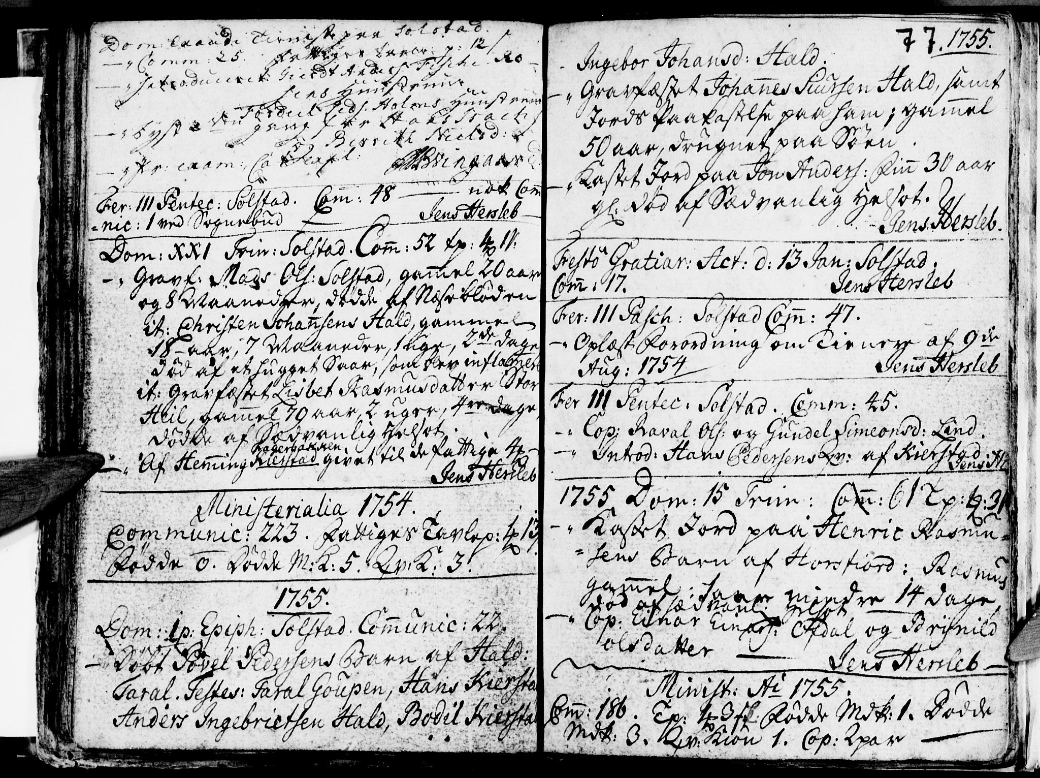 Ministerialprotokoller, klokkerbøker og fødselsregistre - Nordland, AV/SAT-A-1459/811/L0164: Parish register (official) no. 811A01, 1677-1762, p. 77