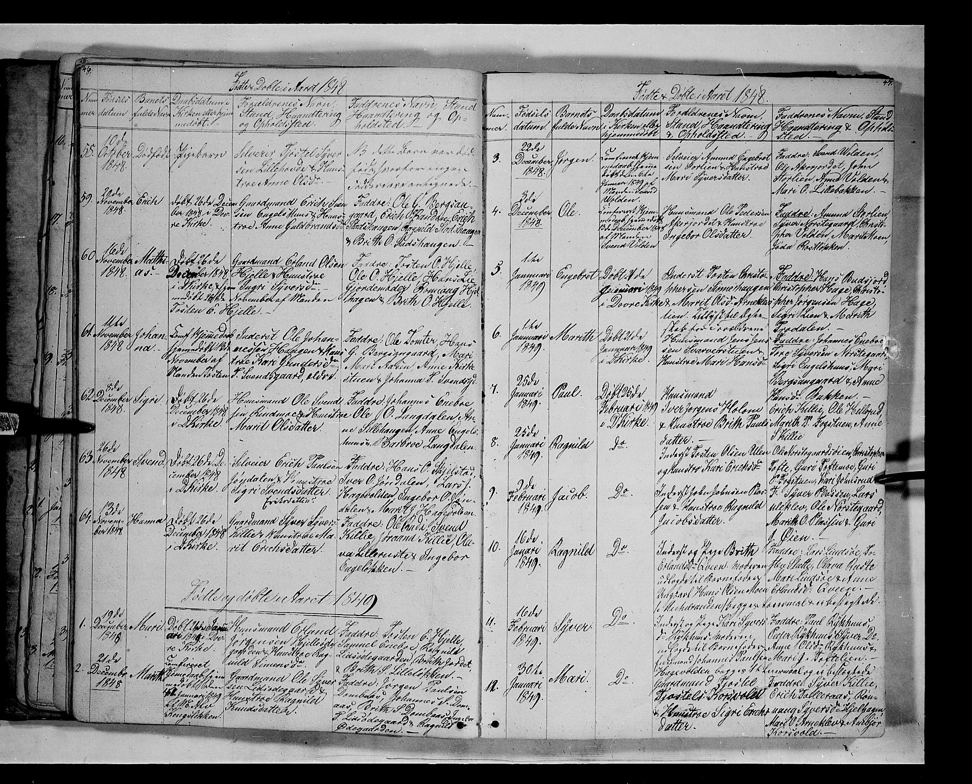 Lesja prestekontor, SAH/PREST-068/H/Ha/Hab/L0003: Parish register (copy) no. 3, 1842-1862, p. 46-47