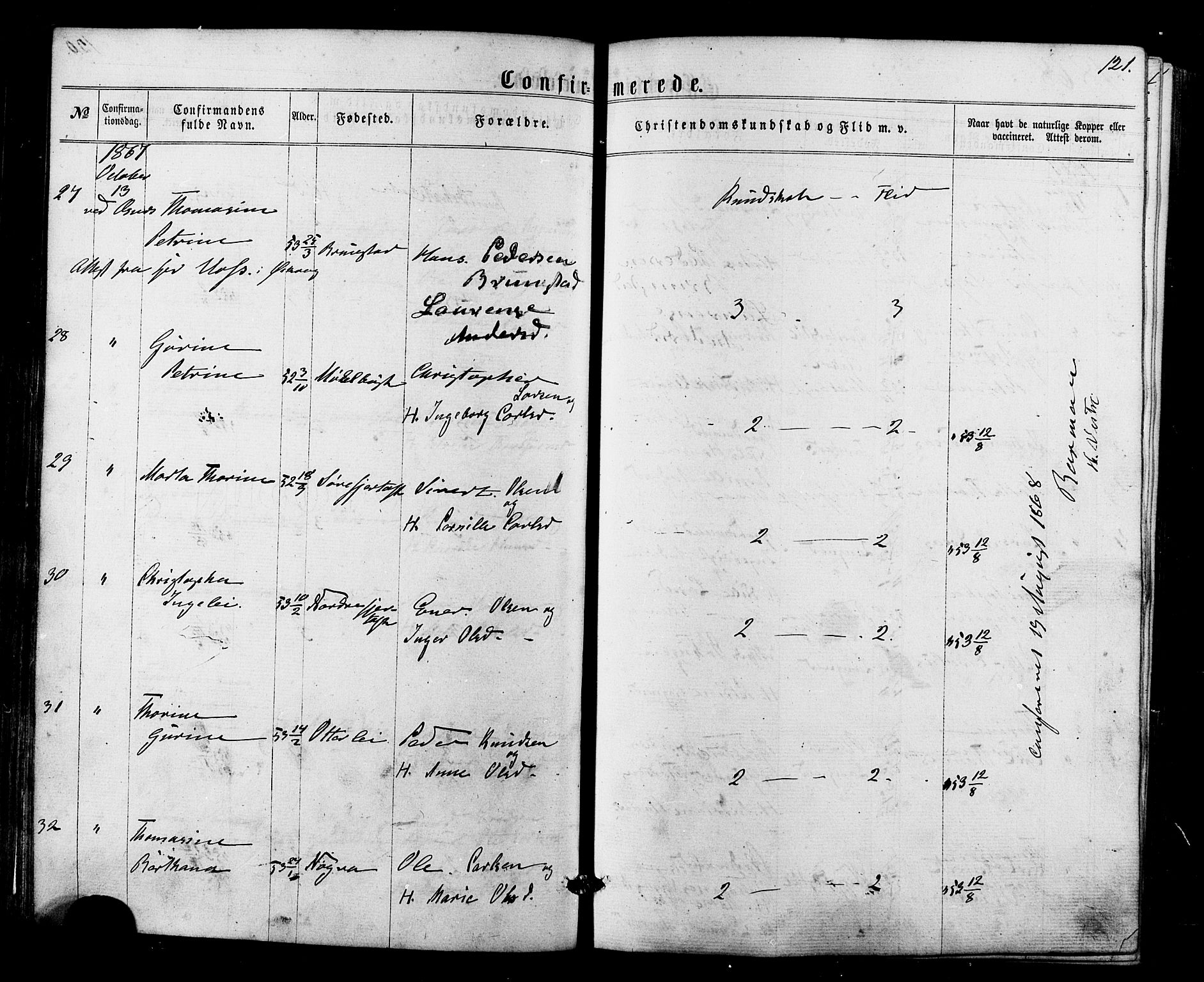 Ministerialprotokoller, klokkerbøker og fødselsregistre - Møre og Romsdal, AV/SAT-A-1454/536/L0498: Parish register (official) no. 536A07, 1862-1875, p. 121