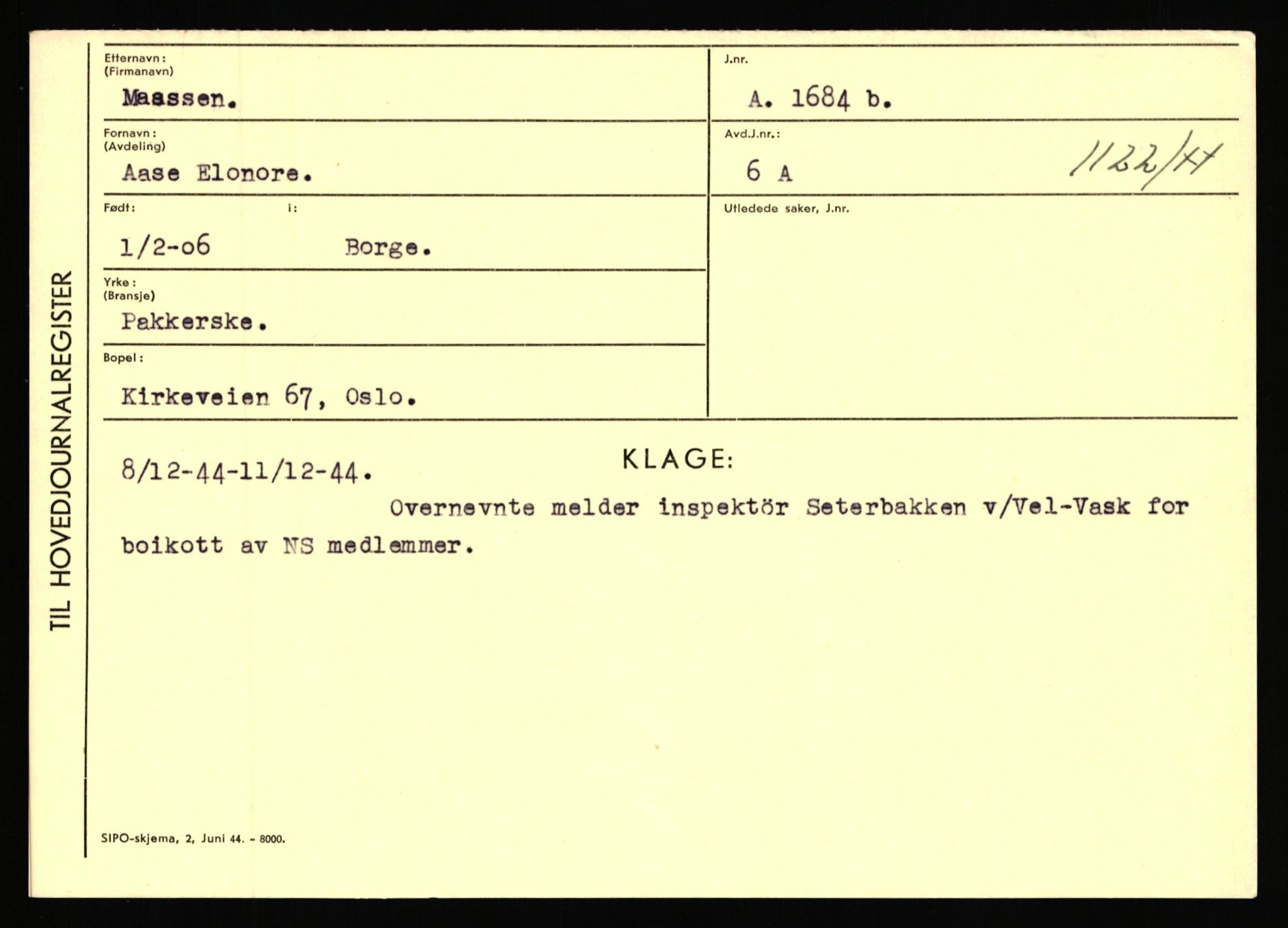 Statspolitiet - Hovedkontoret / Osloavdelingen, AV/RA-S-1329/C/Ca/L0010: Lind - Moksnes, 1943-1945, p. 2333