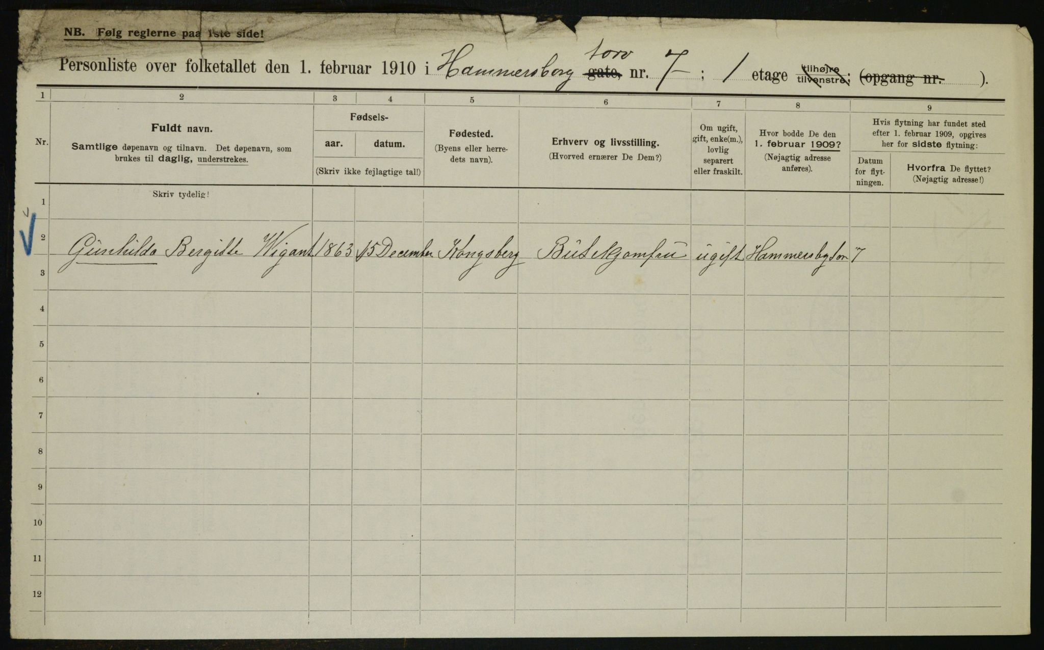 OBA, Municipal Census 1910 for Kristiania, 1910, p. 32363