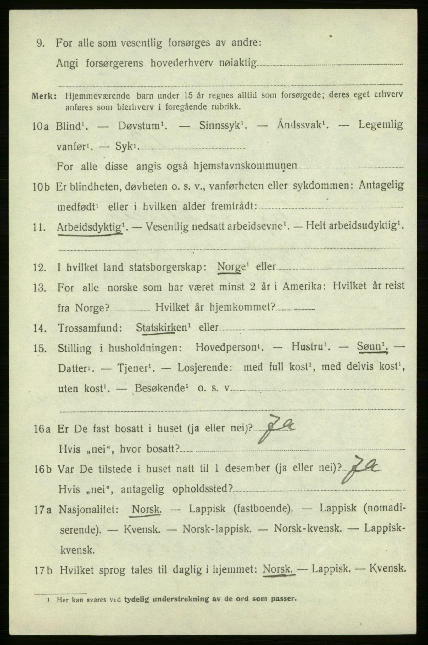 SATØ, 1920 census for Hasvik, 1920, p. 2348
