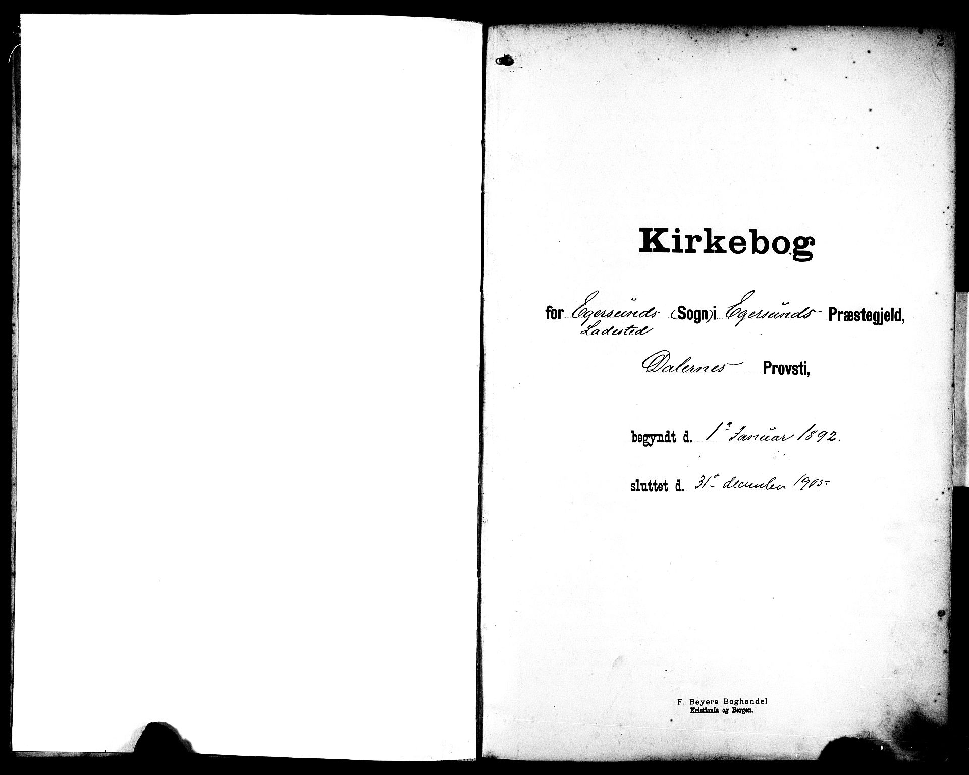 Eigersund sokneprestkontor, AV/SAST-A-101807/S08/L0019: Parish register (official) no. A 18, 1892-1905, p. 2