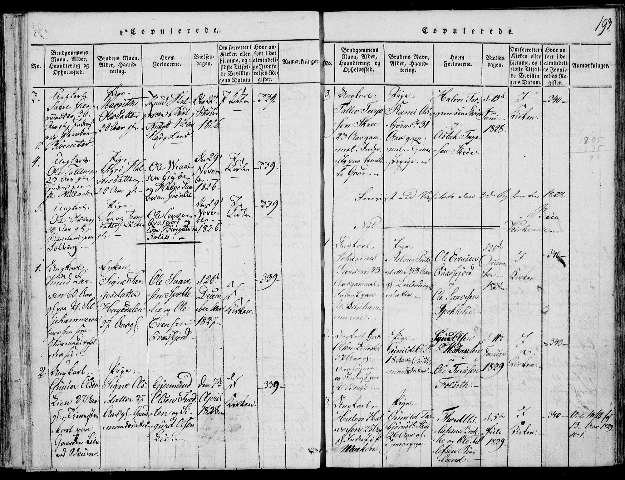 Fyresdal kirkebøker, SAKO/A-263/F/Fb/L0001: Parish register (official) no. II 1, 1815-1854, p. 193
