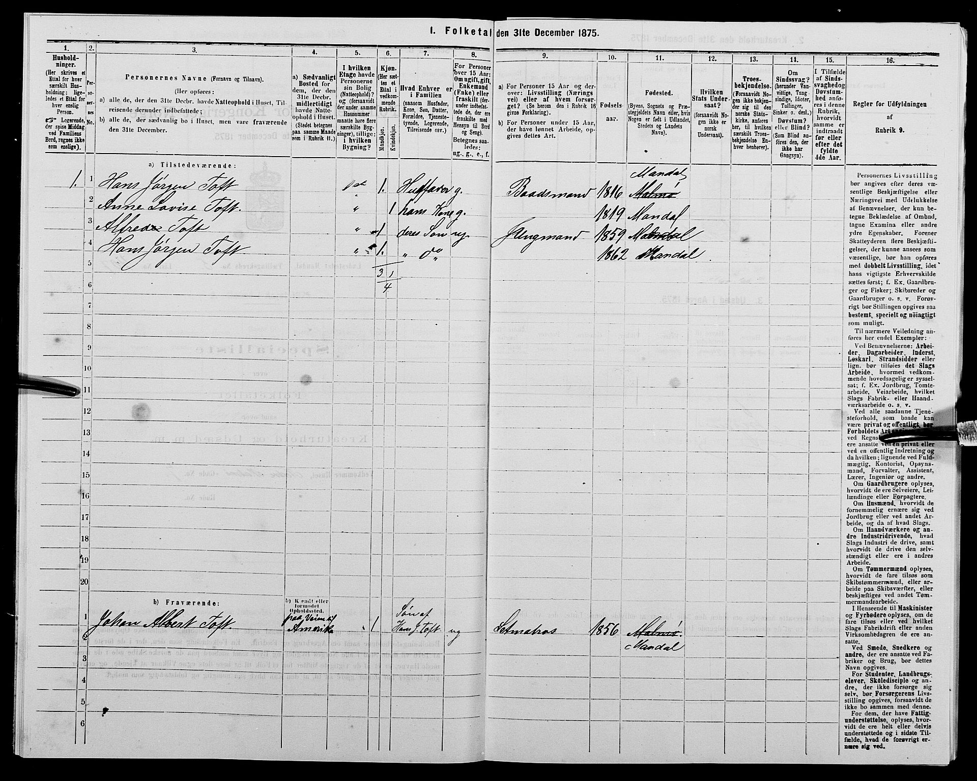 SAK, 1875 census for 1002B Mandal/Mandal, 1875, p. 856
