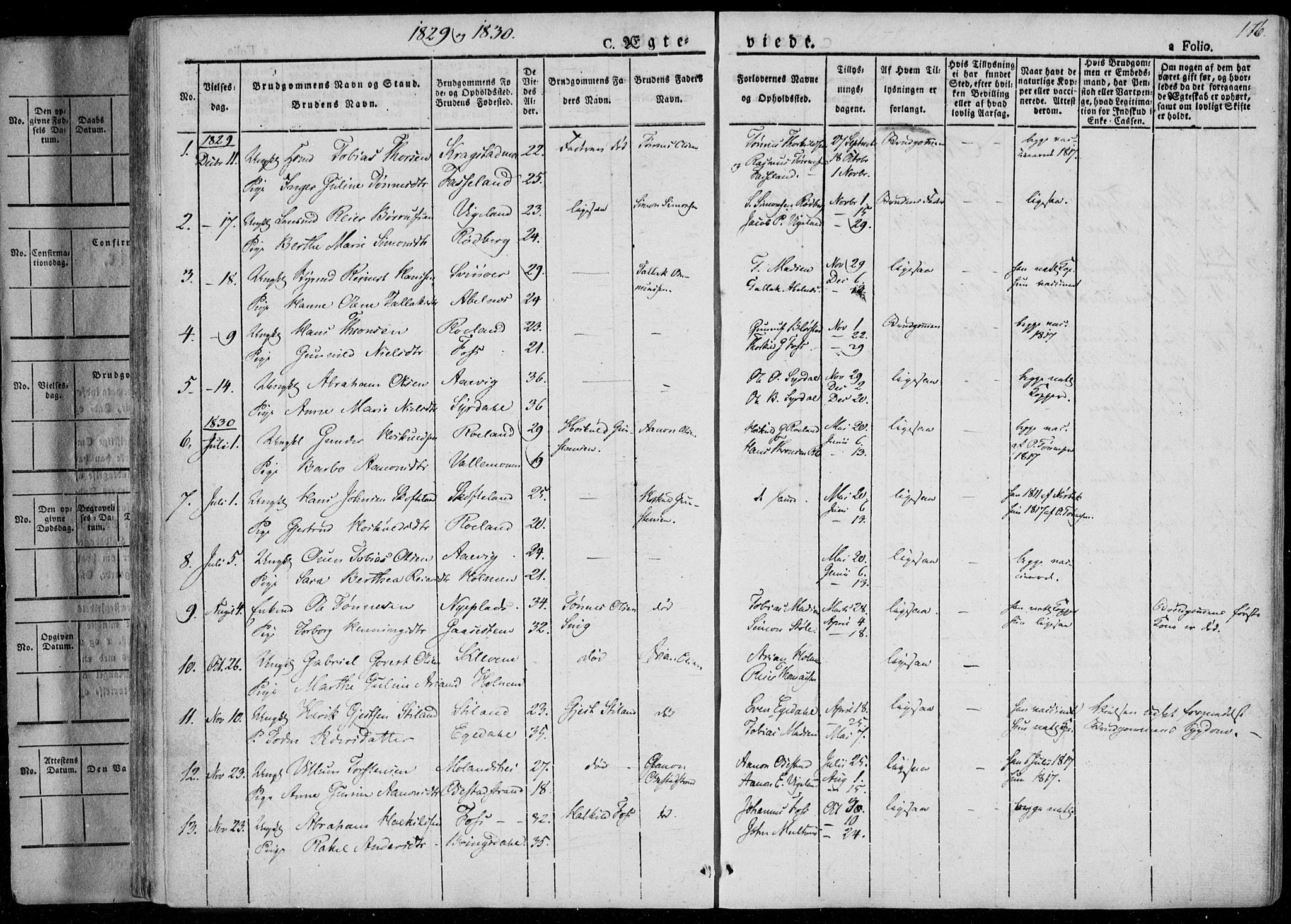 Sør-Audnedal sokneprestkontor, SAK/1111-0039/F/Fa/Fab/L0006: Parish register (official) no. A 6, 1829-1855, p. 176