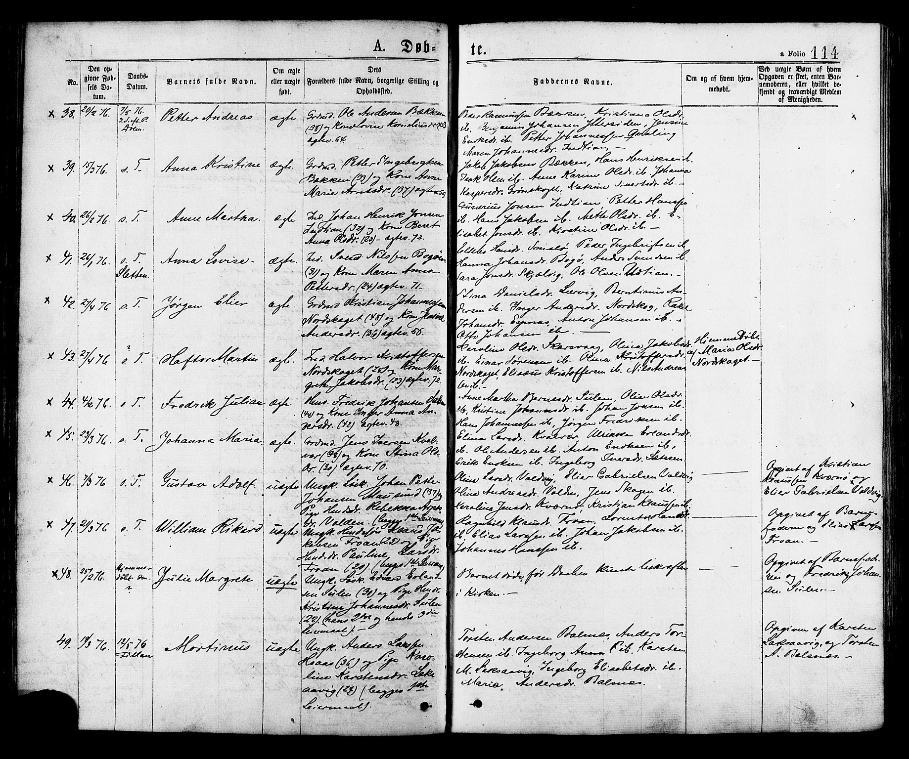 Ministerialprotokoller, klokkerbøker og fødselsregistre - Sør-Trøndelag, SAT/A-1456/634/L0532: Parish register (official) no. 634A08, 1871-1881, p. 114
