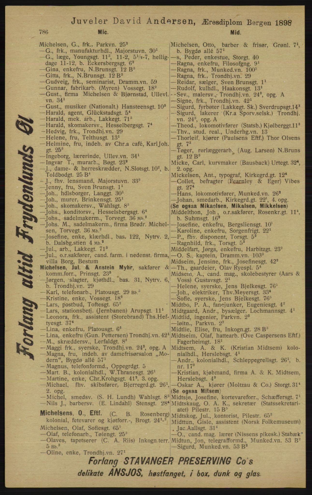 Kristiania/Oslo adressebok, PUBL/-, 1913, p. 798