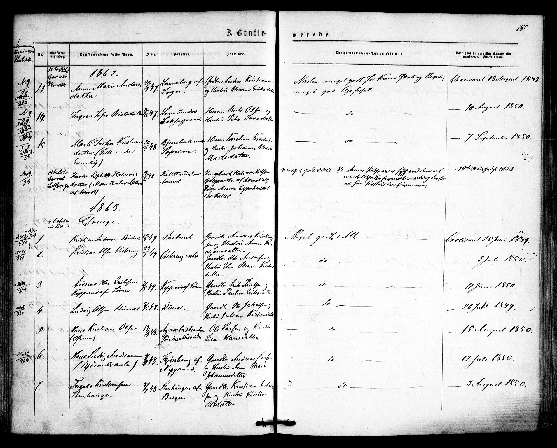 Høland prestekontor Kirkebøker, AV/SAO-A-10346a/F/Fa/L0011: Parish register (official) no. I 11, 1862-1869, p. 180