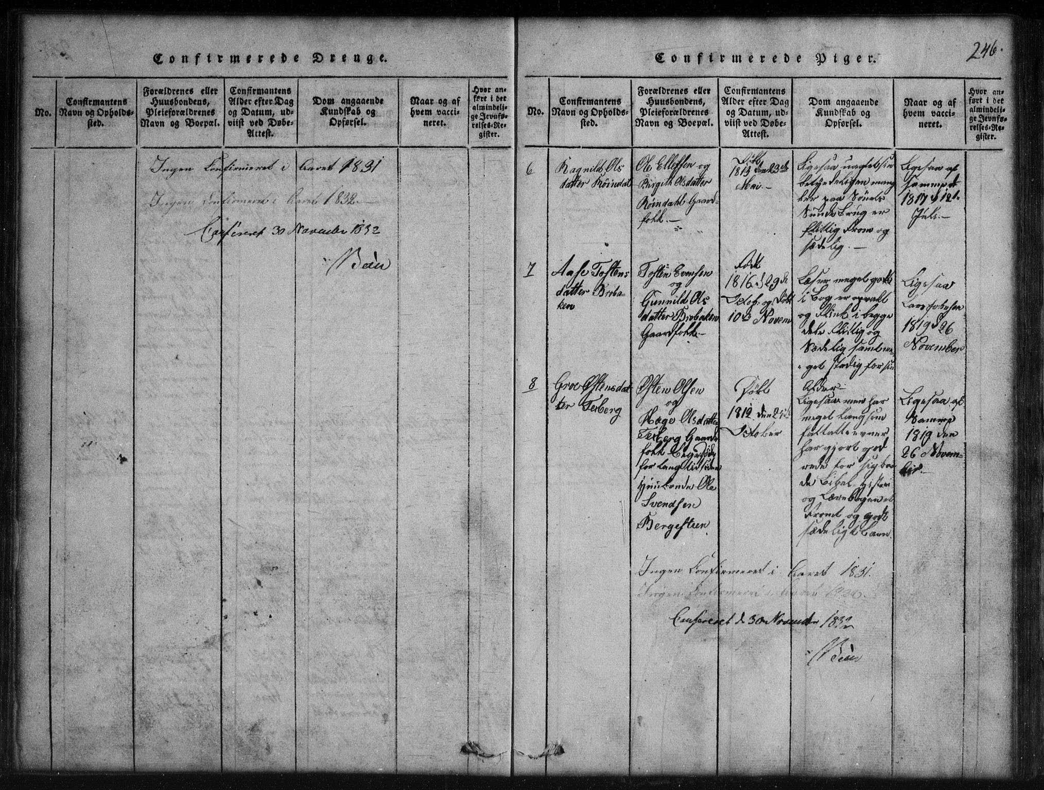 Rauland kirkebøker, SAKO/A-292/G/Gb/L0001: Parish register (copy) no. II 1, 1815-1886, p. 246