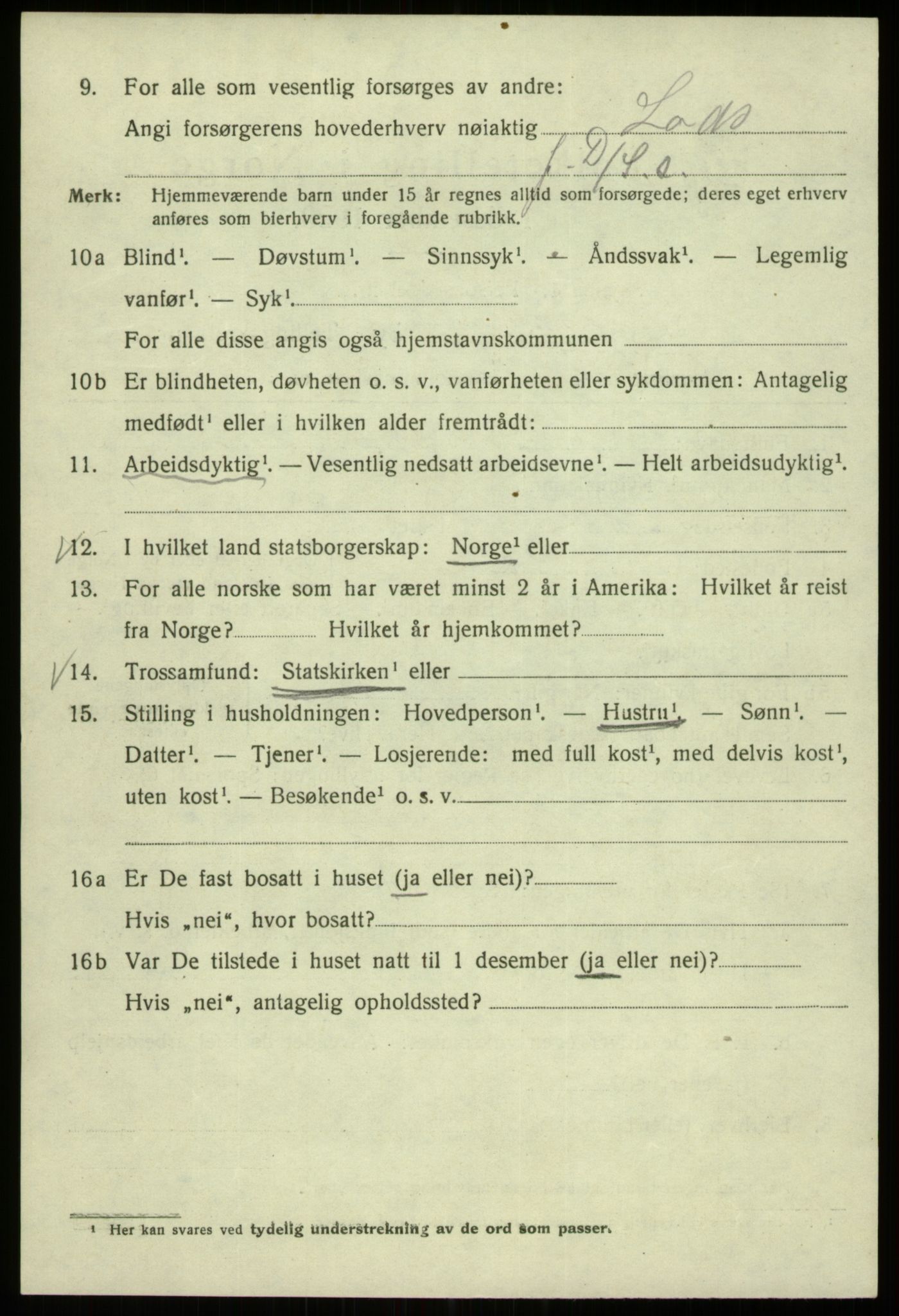 SAB, 1920 census for Bergen, 1920, p. 168749