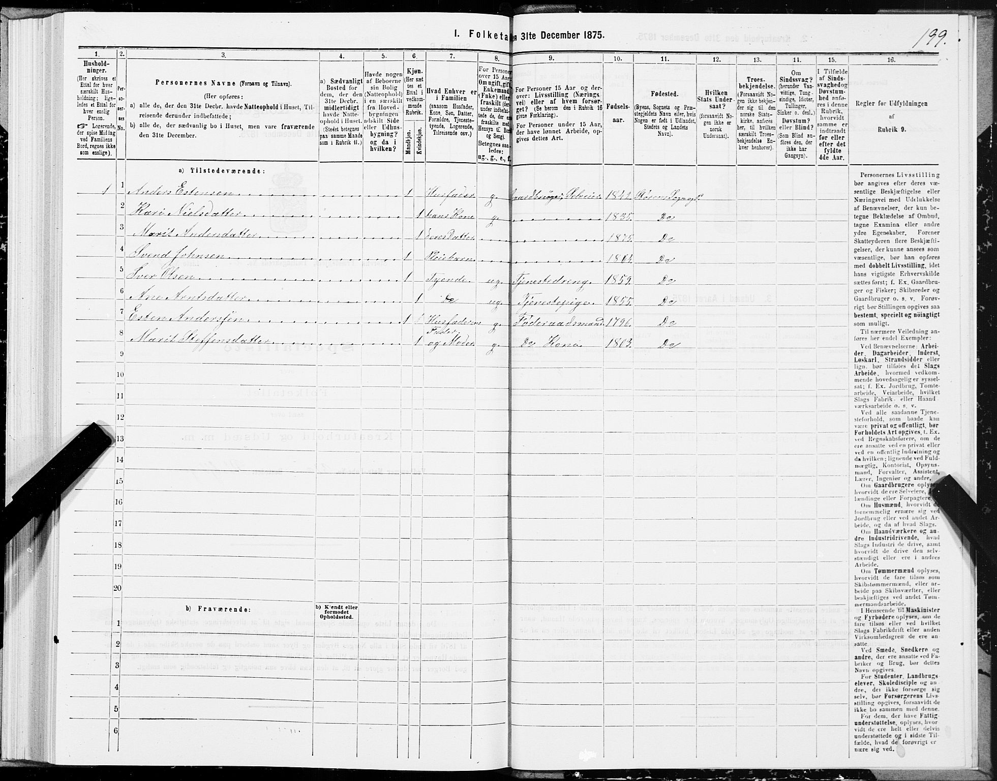 SAT, 1875 census for 1648P Støren, 1875, p. 1199