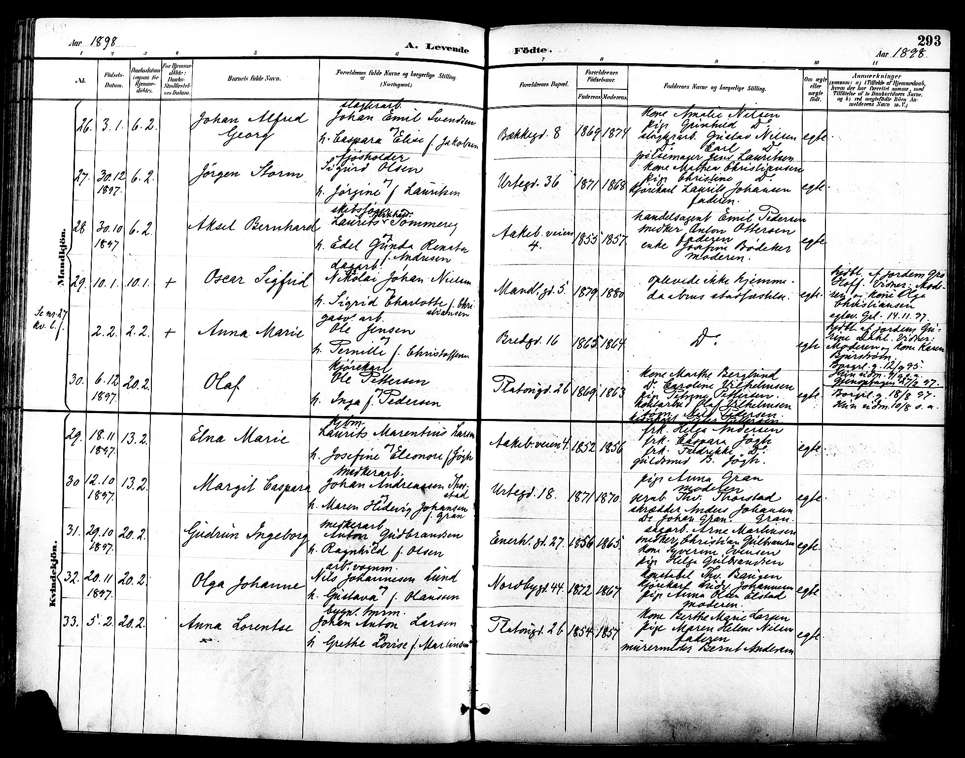 Grønland prestekontor Kirkebøker, AV/SAO-A-10848/F/Fa/L0012: Parish register (official) no. 12, 1893-1900, p. 293