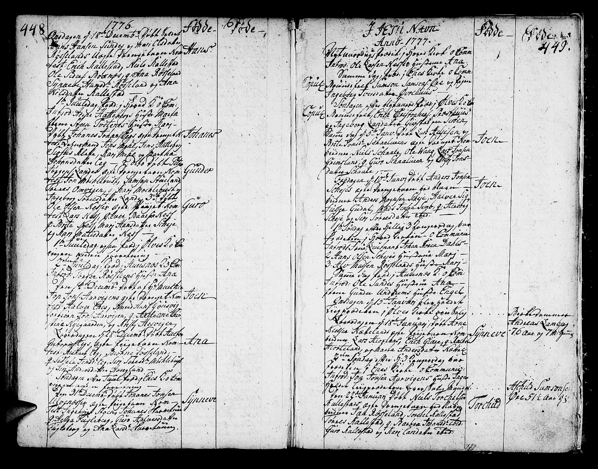 Kvinnherad sokneprestembete, SAB/A-76401/H/Haa: Parish register (official) no. A 3, 1754-1777, p. 448-449