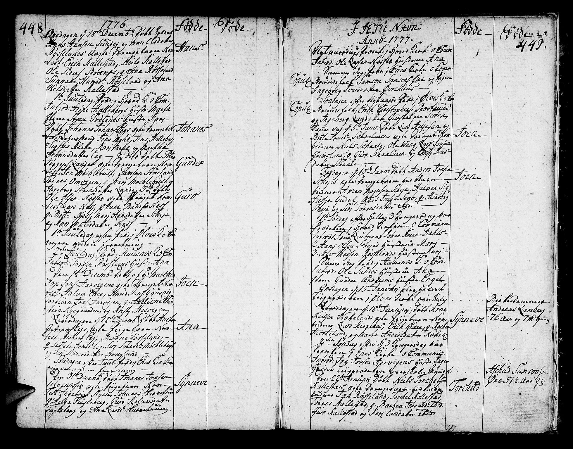 Kvinnherad sokneprestembete, AV/SAB-A-76401/H/Haa: Parish register (official) no. A 3, 1754-1777, p. 448-449