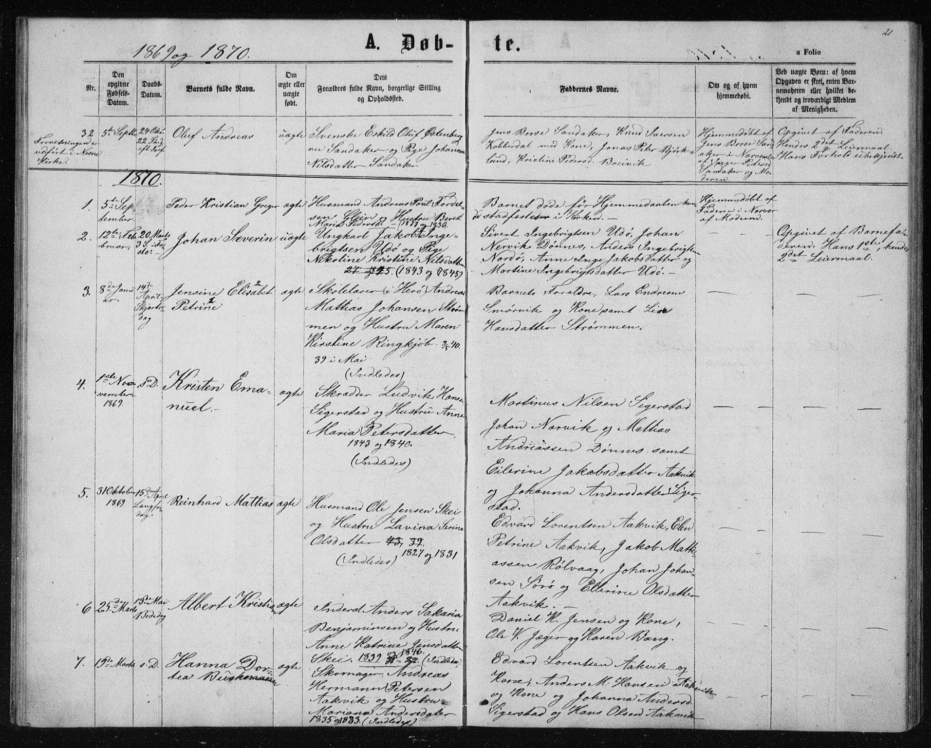 Ministerialprotokoller, klokkerbøker og fødselsregistre - Nordland, AV/SAT-A-1459/835/L0531: Parish register (copy) no. 835C03, 1865-1877, p. 21