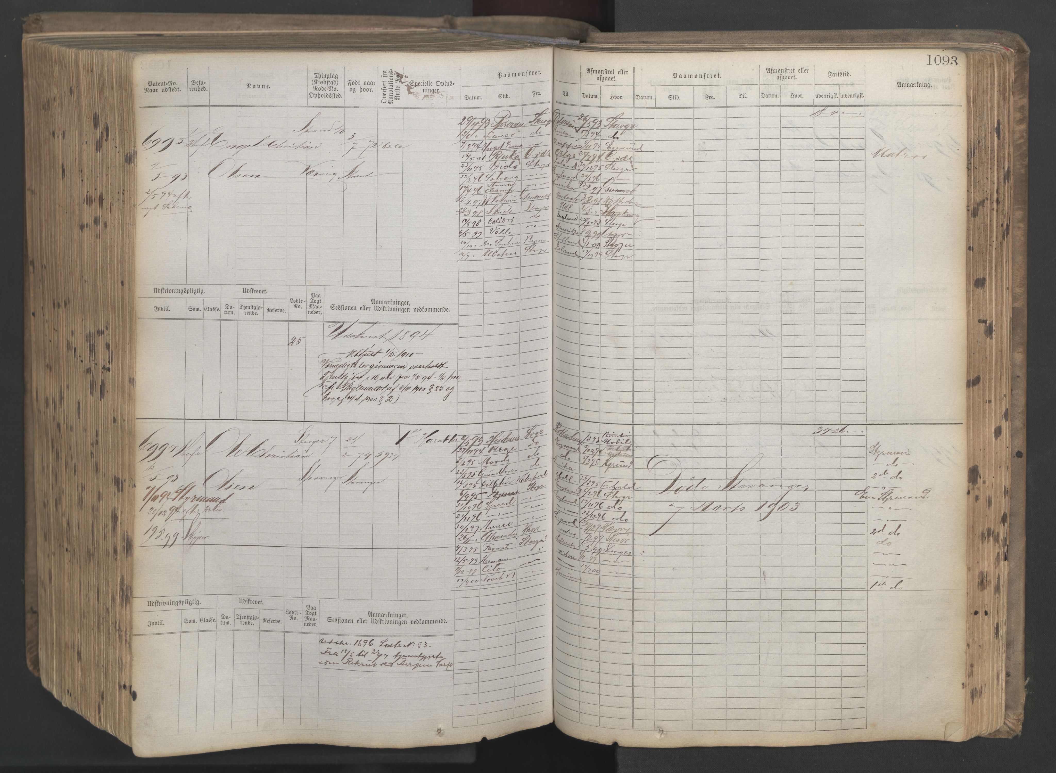 Stavanger sjømannskontor, AV/SAST-A-102006/F/Fb/Fbb/L0021: Sjøfartshovedrulle patnentnr. 6005-7204 (dublett), 1887, p. 499