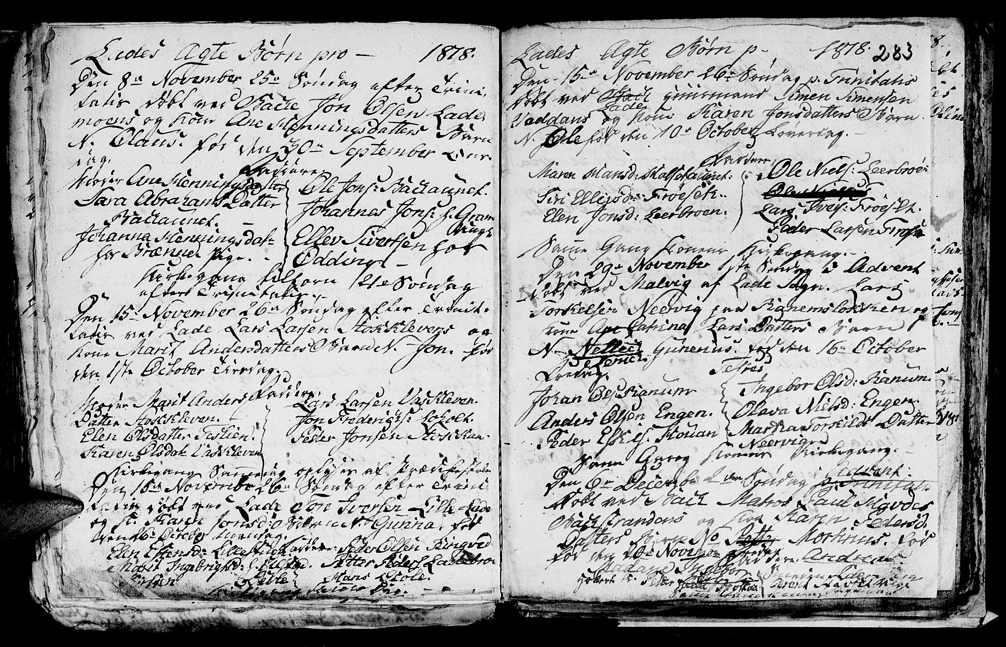 Ministerialprotokoller, klokkerbøker og fødselsregistre - Sør-Trøndelag, SAT/A-1456/606/L0305: Parish register (copy) no. 606C01, 1757-1819, p. 283