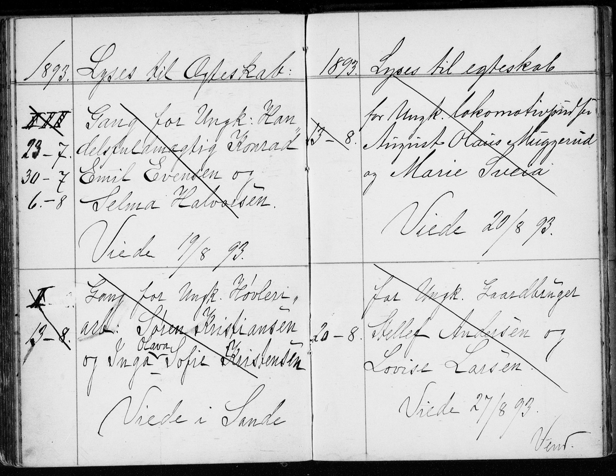 Strømsø kirkebøker, AV/SAKO-A-246/H/Ha/L0007: Banns register no. 7, 1884-1896