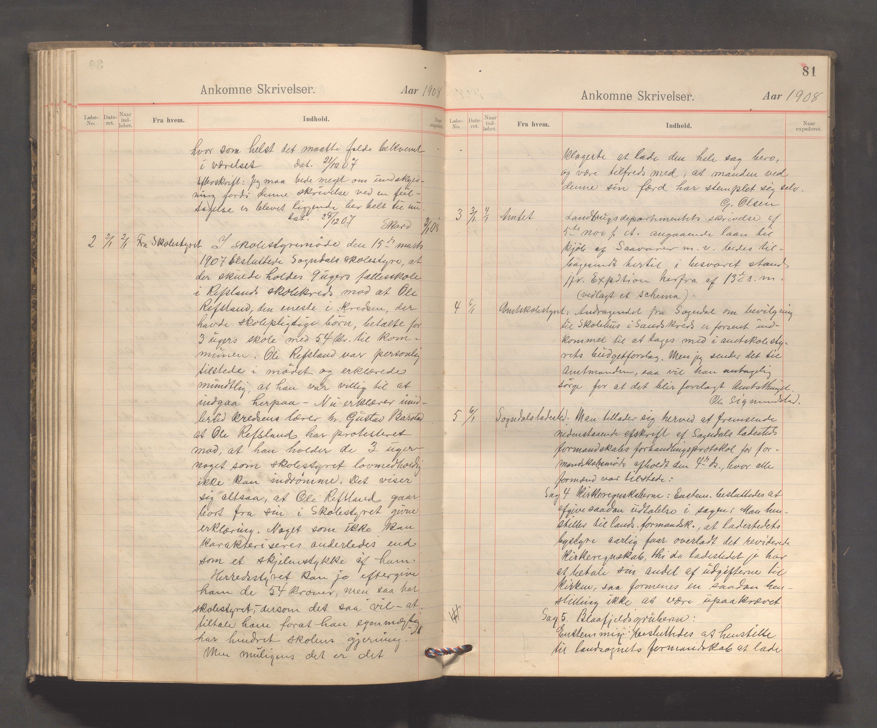 Sokndal kommune - Formannskapet/Sentraladministrasjonen, IKAR/K-101099/C/Ca/L0003: Journal, 1904-1912, p. 81