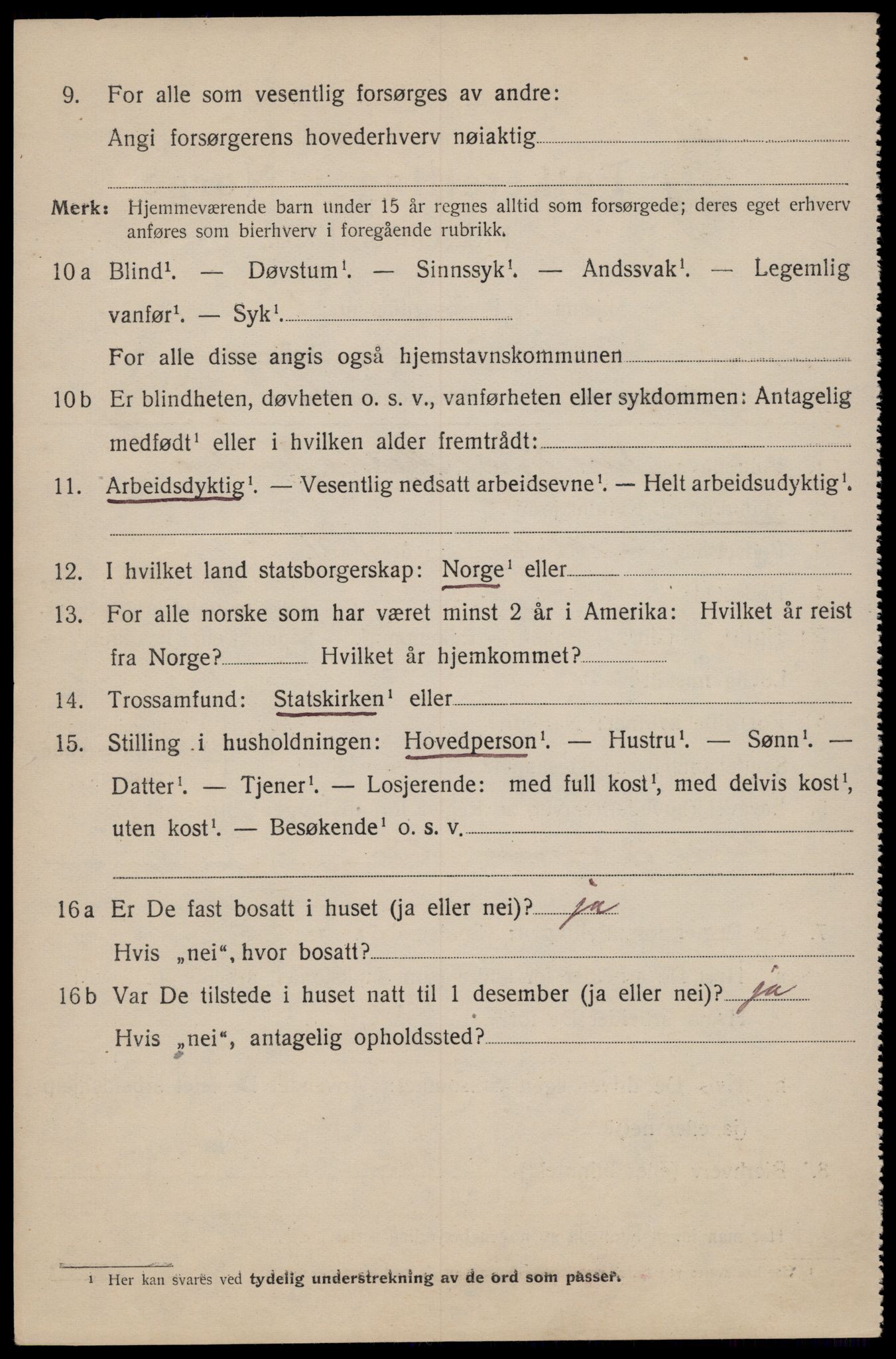 SAT, 1920 census for Trondheim, 1920, p. 45261