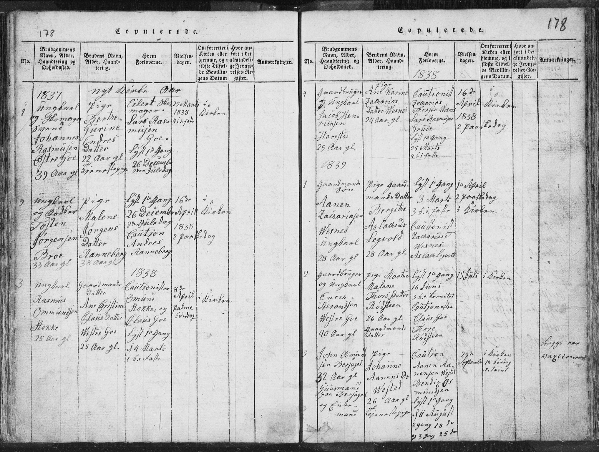 Hetland sokneprestkontor, SAST/A-101826/30/30BA/L0001: Parish register (official) no. A 1, 1816-1856, p. 178