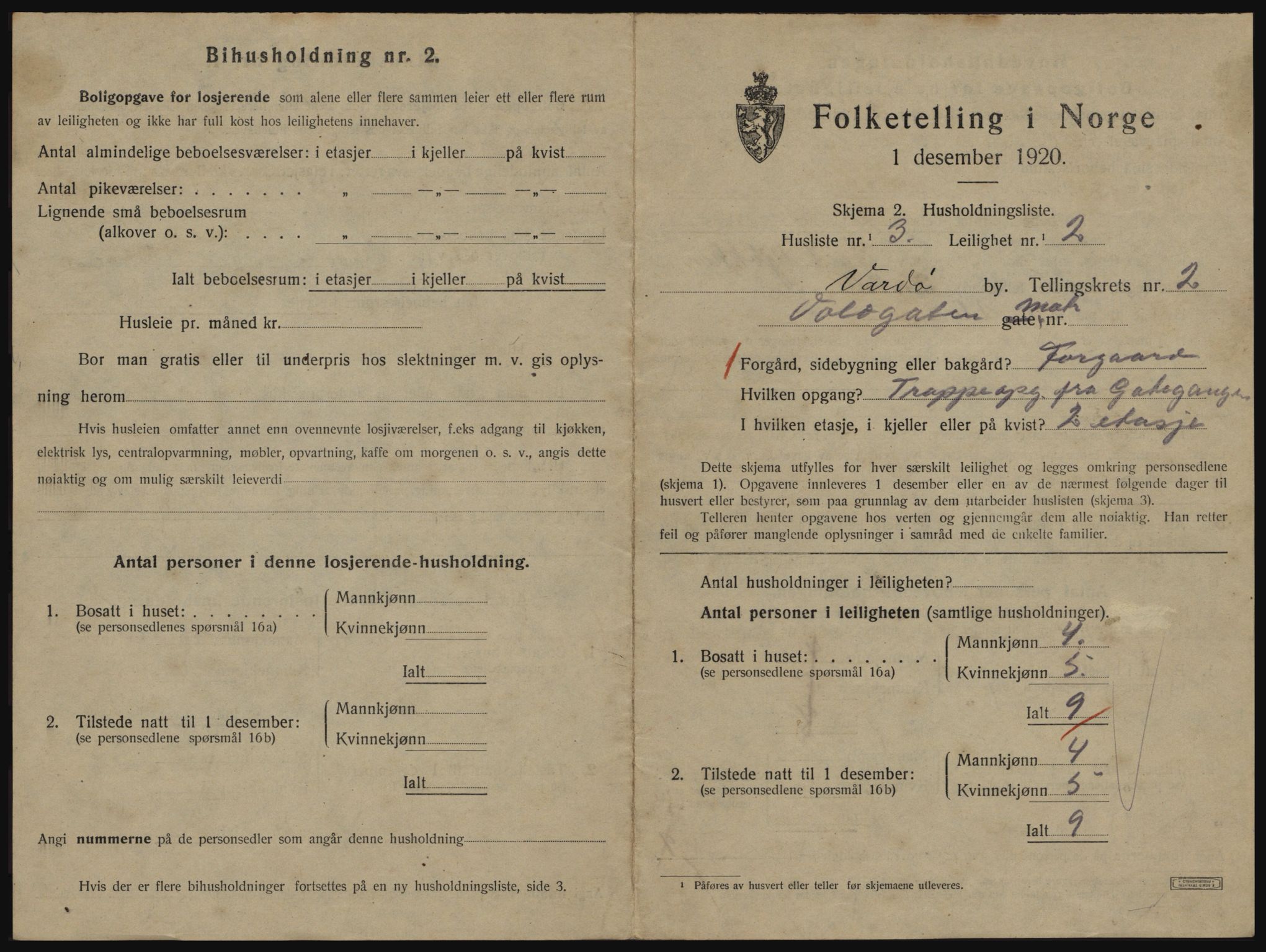 SATØ, 1920 census for Vardø, 1920, p. 1689