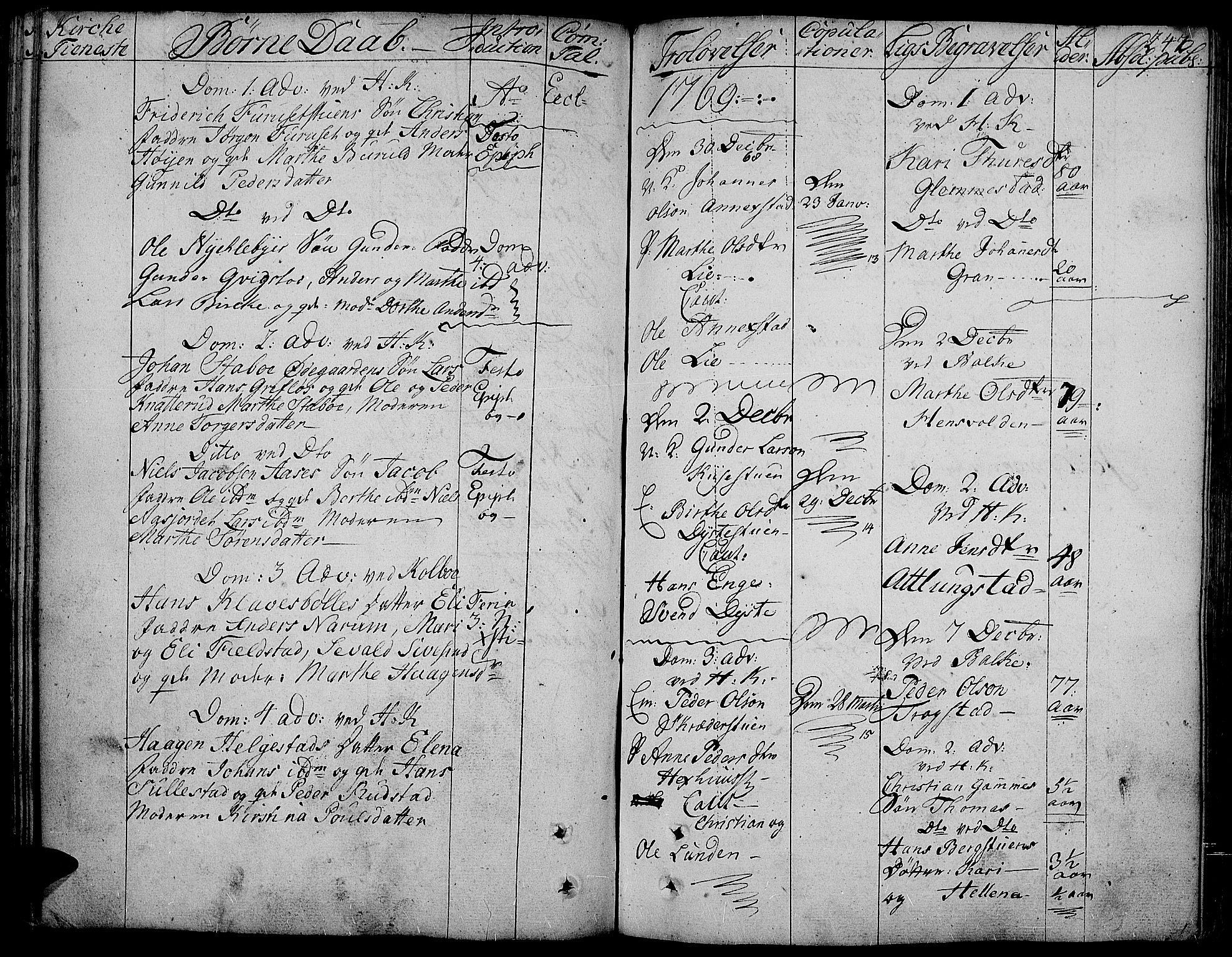Toten prestekontor, SAH/PREST-102/H/Ha/Haa/L0005: Parish register (official) no. 5, 1761-1772, p. 242