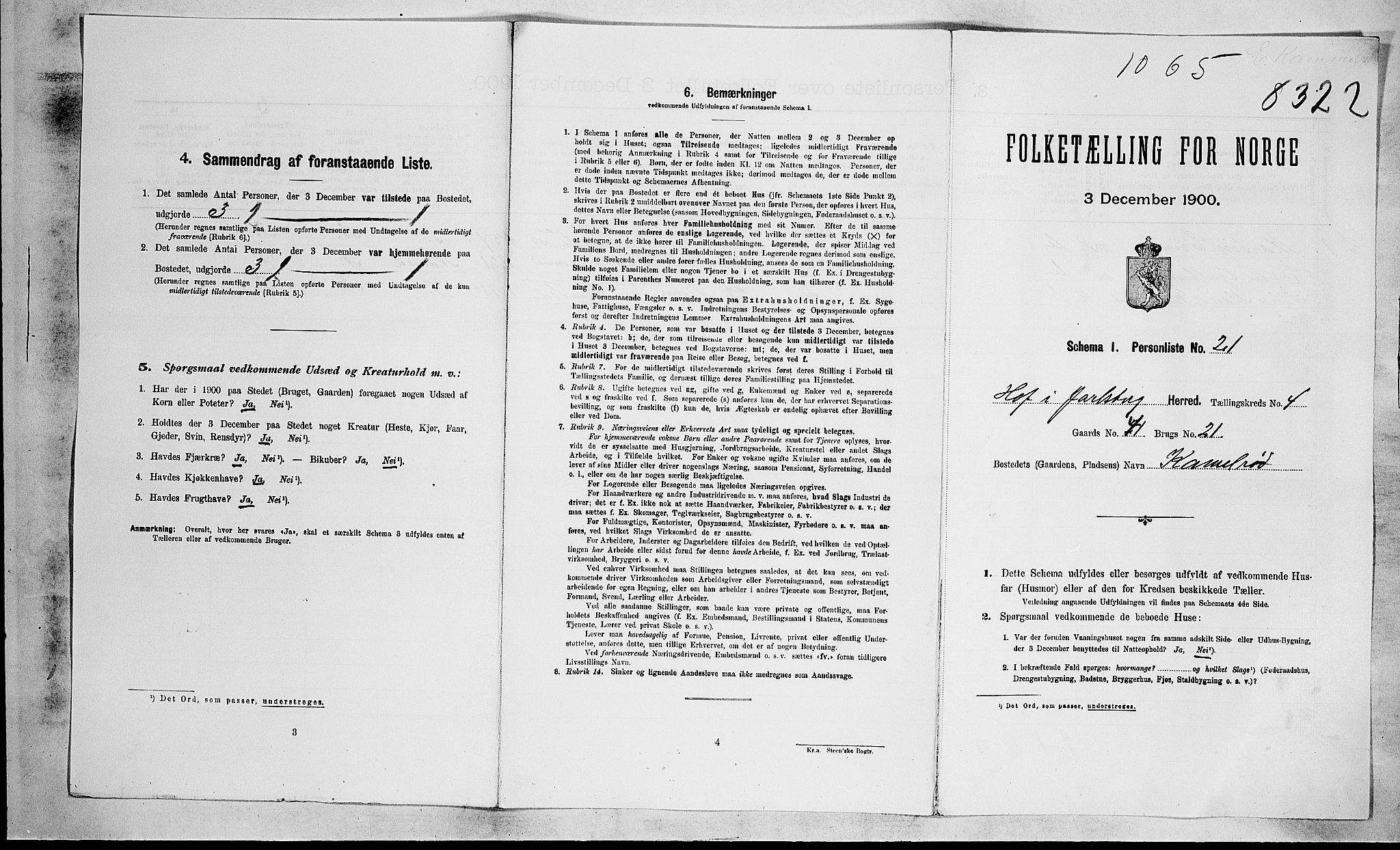 RA, 1900 census for Hof, 1900, p. 36