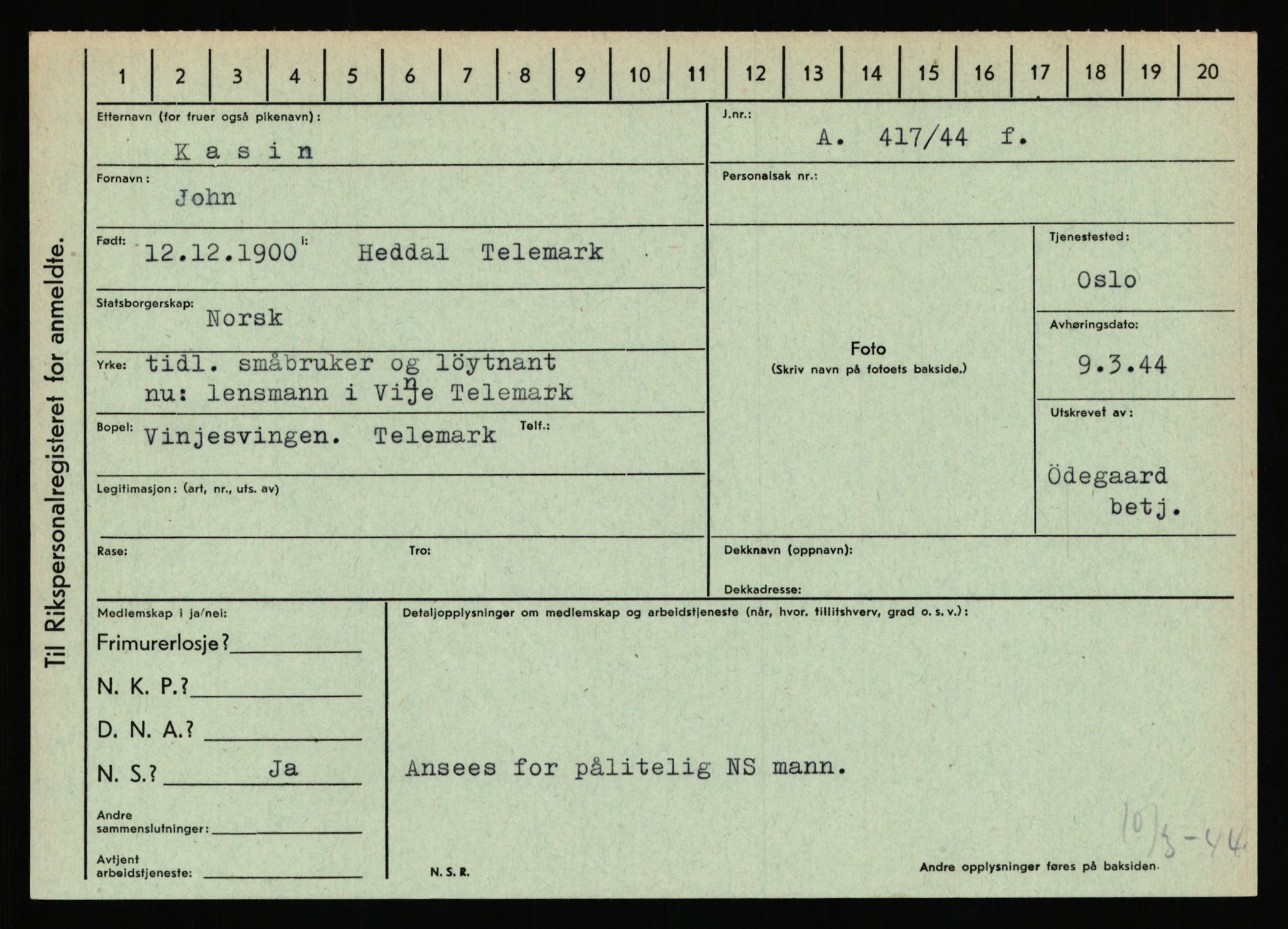 Statspolitiet - Hovedkontoret / Osloavdelingen, AV/RA-S-1329/C/Ca/L0008: Johan(nes)sen - Knoph, 1943-1945, p. 3882