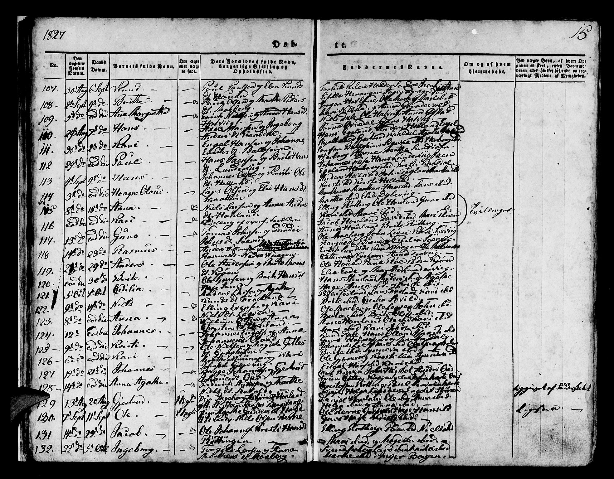 Os sokneprestembete, AV/SAB-A-99929: Parish register (official) no. A 14, 1826-1839, p. 15