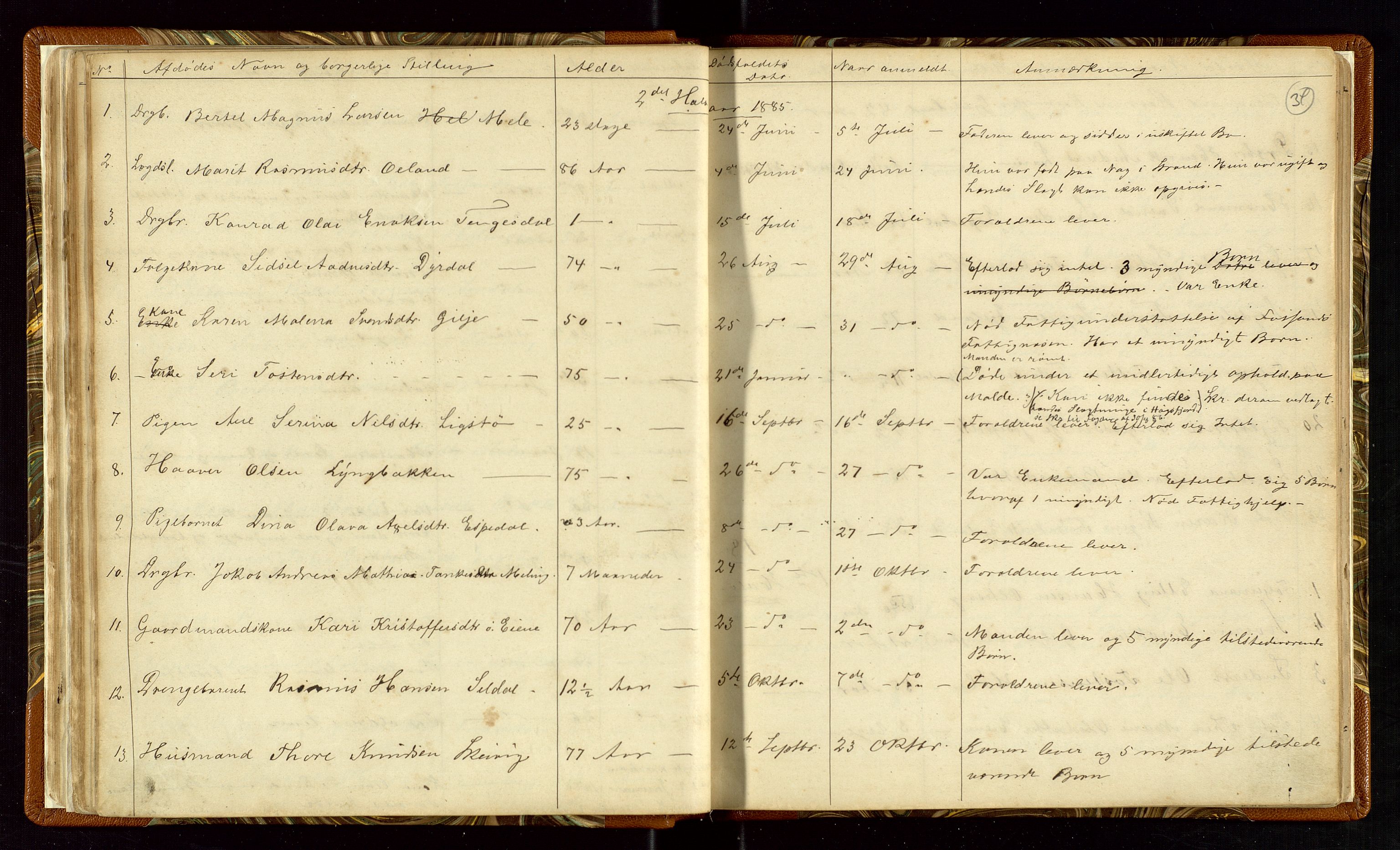 Høle og Forsand lensmannskontor, SAST/A-100127/Gga/L0001: "Fortegnelse over Afdøde i Høle Thinglag fra 1ste Juli 1875 til ", 1875-1902, p. 34